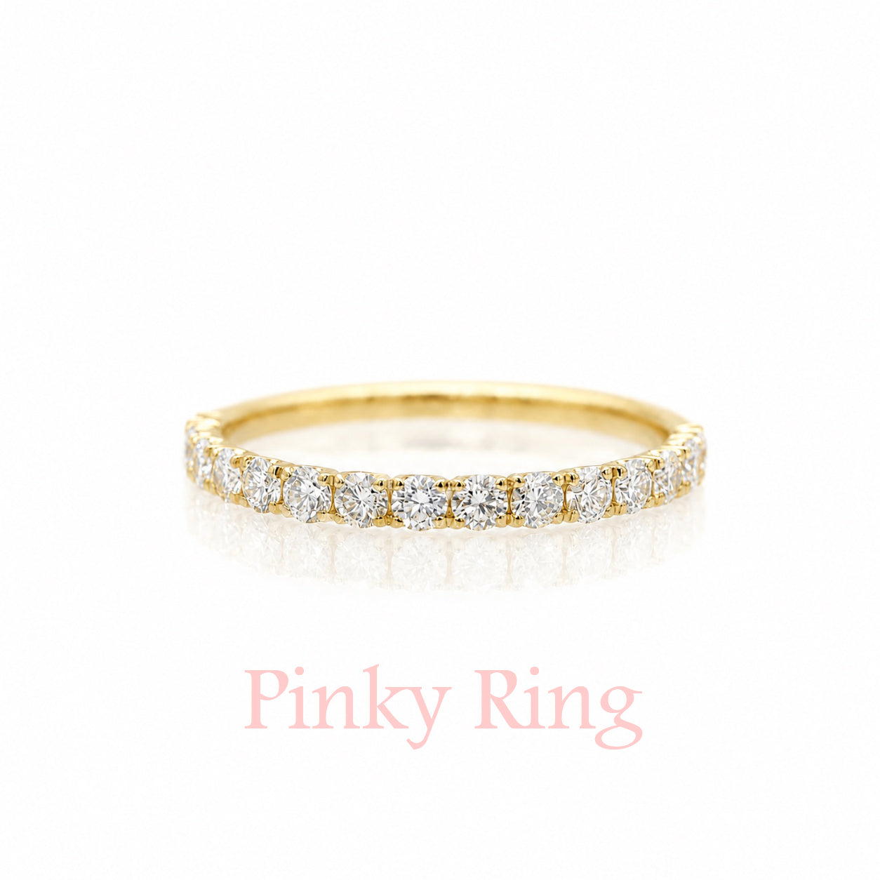 PINKYハーフエタニティリング〖0.4ct/0.03ct×15石幅2mm 〗ラボグロウンダイヤモンド|プラチナPT900/PT950 / K18イエローゴールド|受注製造約50日|NAYA-1002|RNR00149|