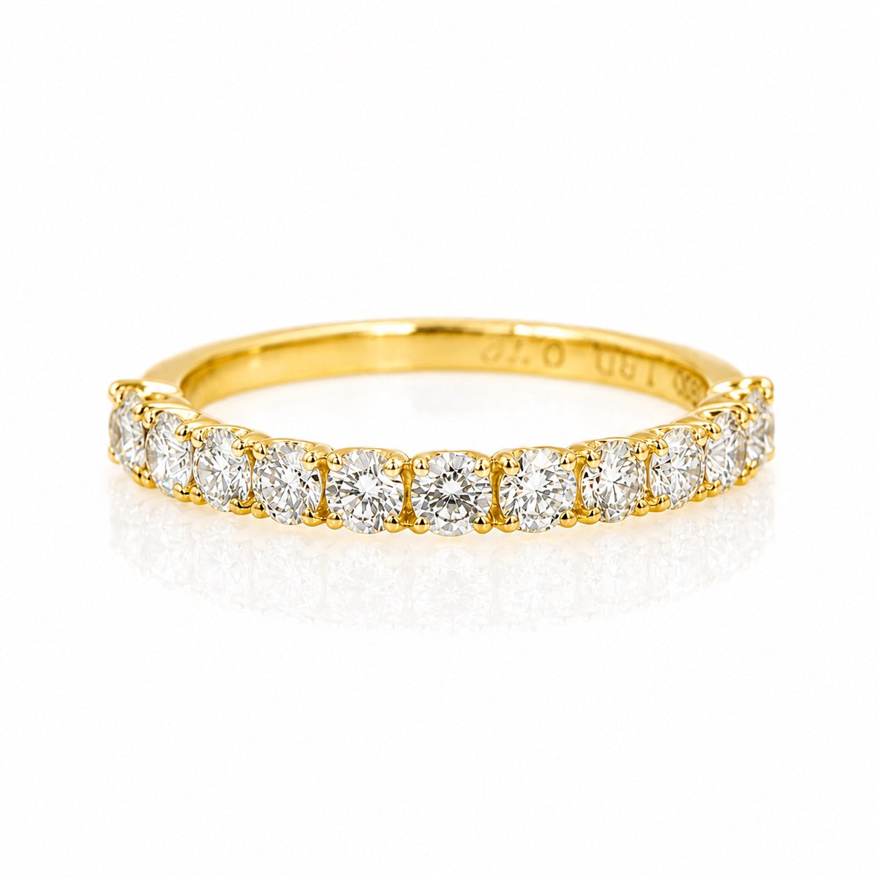 ハーフエタニティリング〖0.7ct/0.06ct×11石 2.5mm〗ラボグロウンダイヤモンド|プラチナPT900/PT950 / K18イエローゴールド|受注制作/約50日でお届け|NAYA-1002|RNR00149