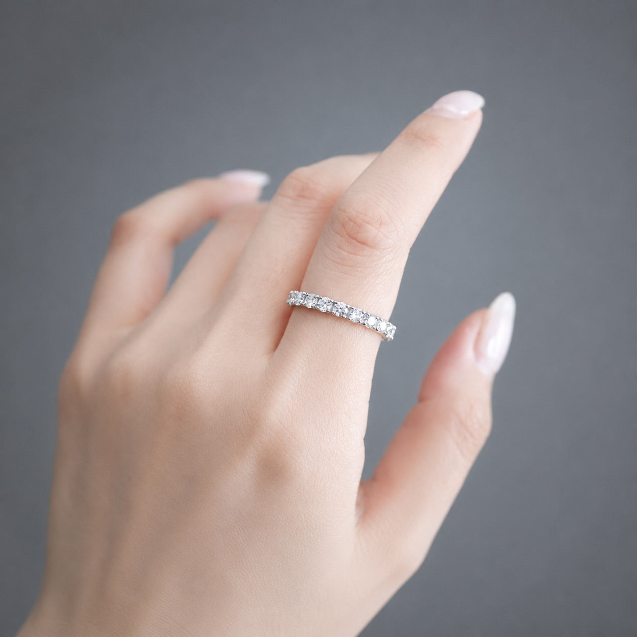 フルエタニティリング〖2ct/0.1ct×20石 3㎜〗ラボグロウンダイヤモンド|プラチナ900 or 950 / K18イエローゴールド|Fカラー VS1アップ エクセレントカット|受注制作/約50日でお届け