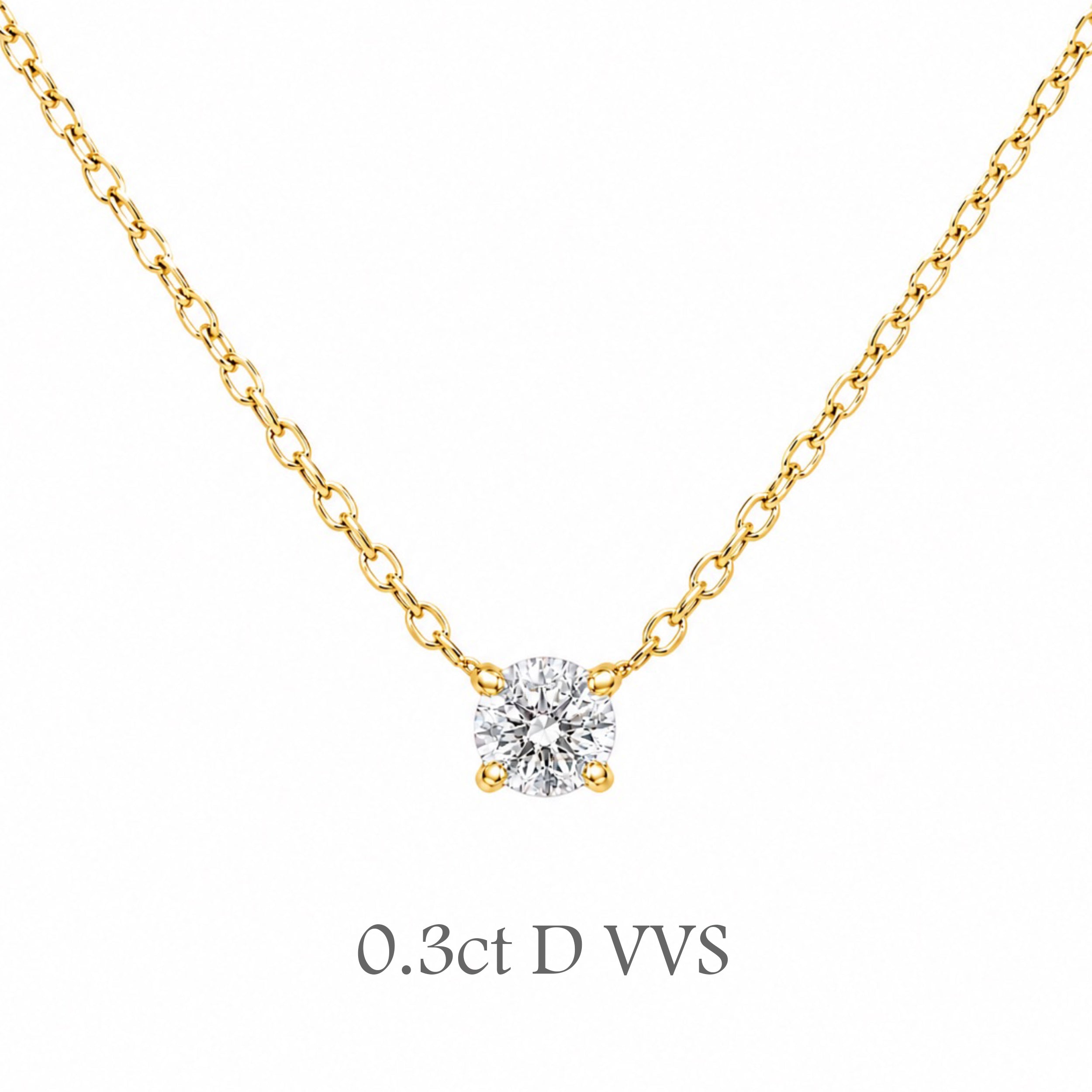 〖0.3ct / Dカラー VVS/エクセレントカット/鑑定書付き/二段腰〗ラボグロダイヤモンド ペンダント両吊りタイプ|プラチナ900 / K18イエローゴールド|ラウンドブリリアント|鑑定書無し|定番人気 受注制作/約50日でお届け|NAYA-015