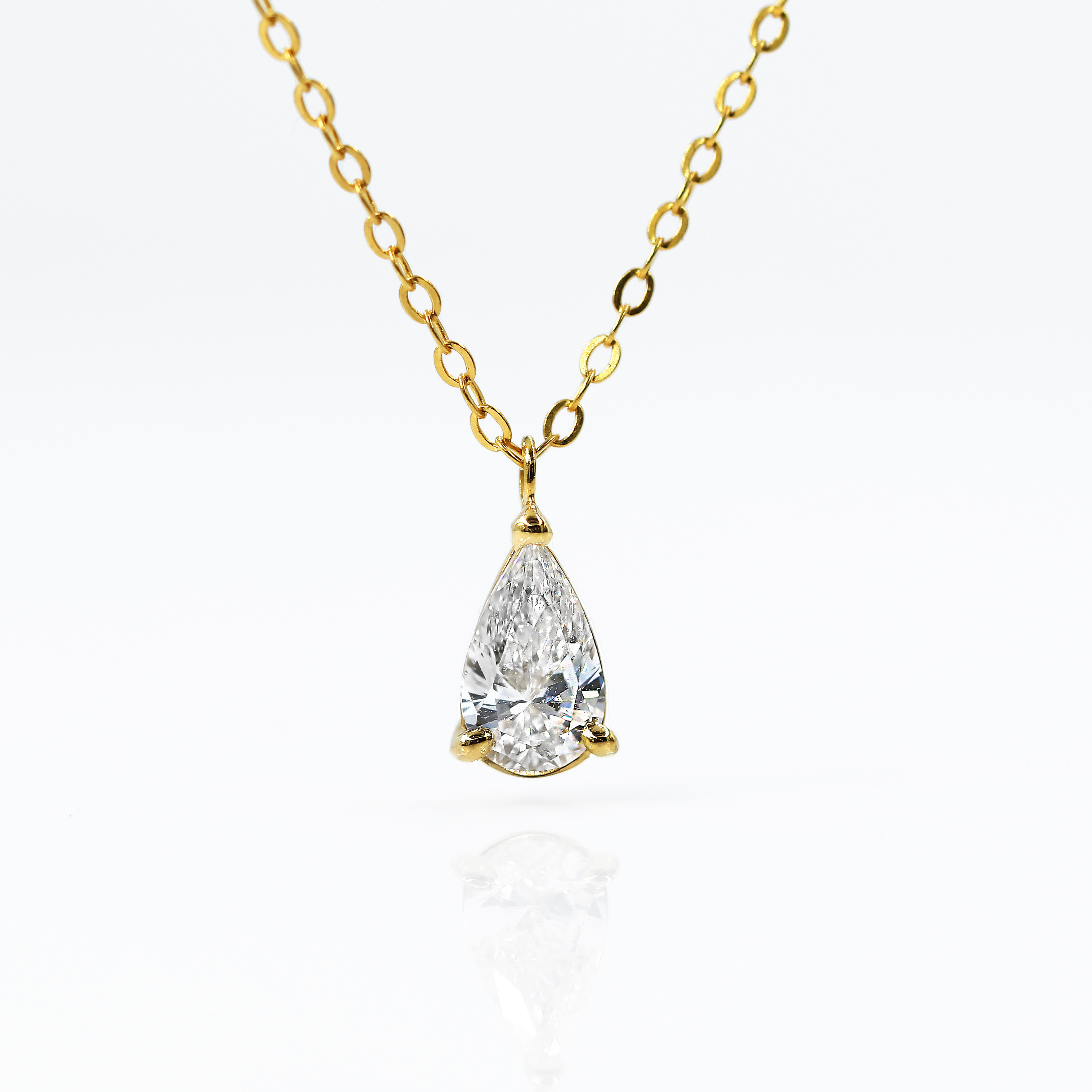 【お客様専用ページ】ペアシェイプ ペンダント 1ct IGI付 + エメラルドカット リング 0.3ct 横向き|K18イエローゴールド|おまとめ割