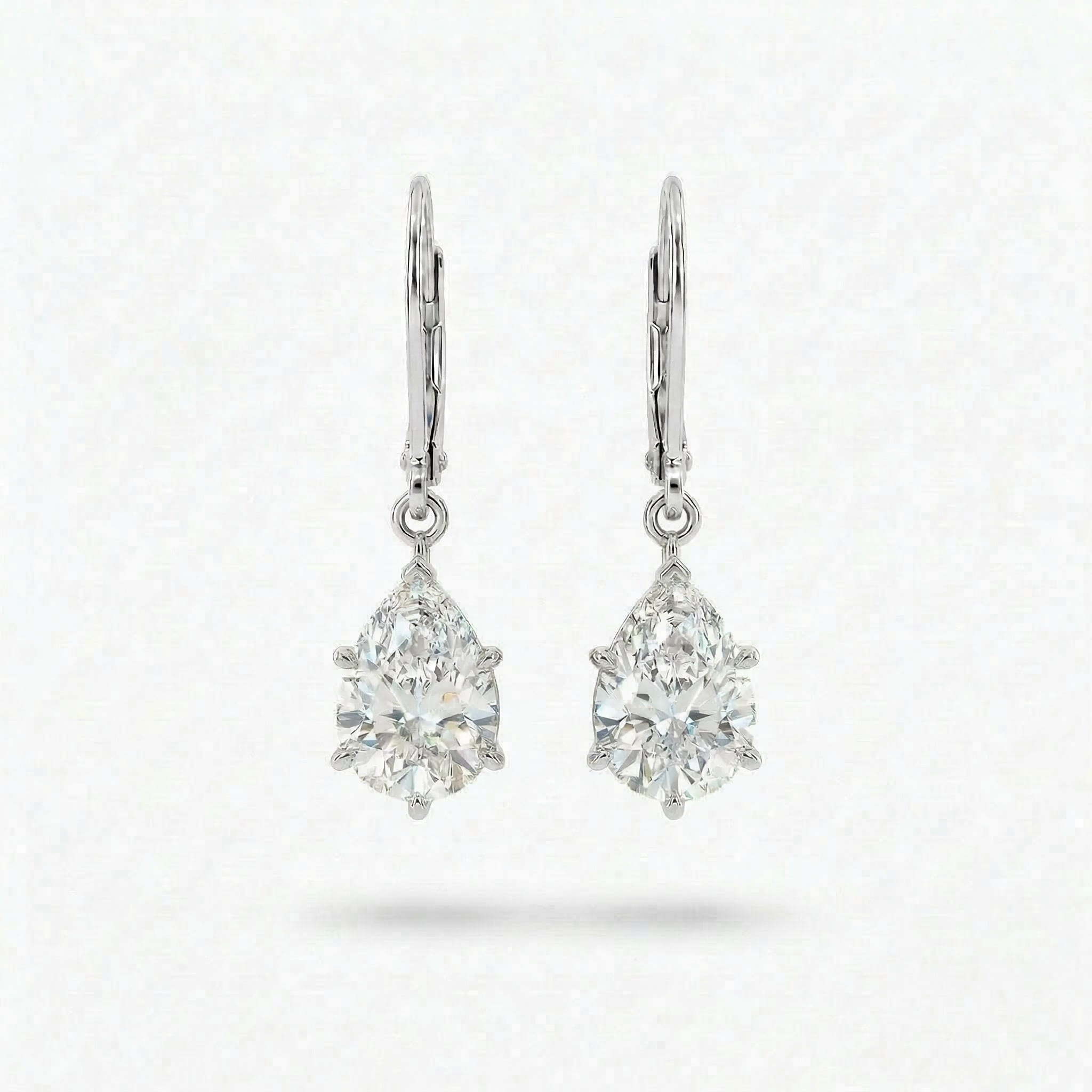 ラボグロウンダイヤモンド ピアス 1ct×2 Dカラー VS1 ペアシェイプ プラチナ NAYA DIAMOND