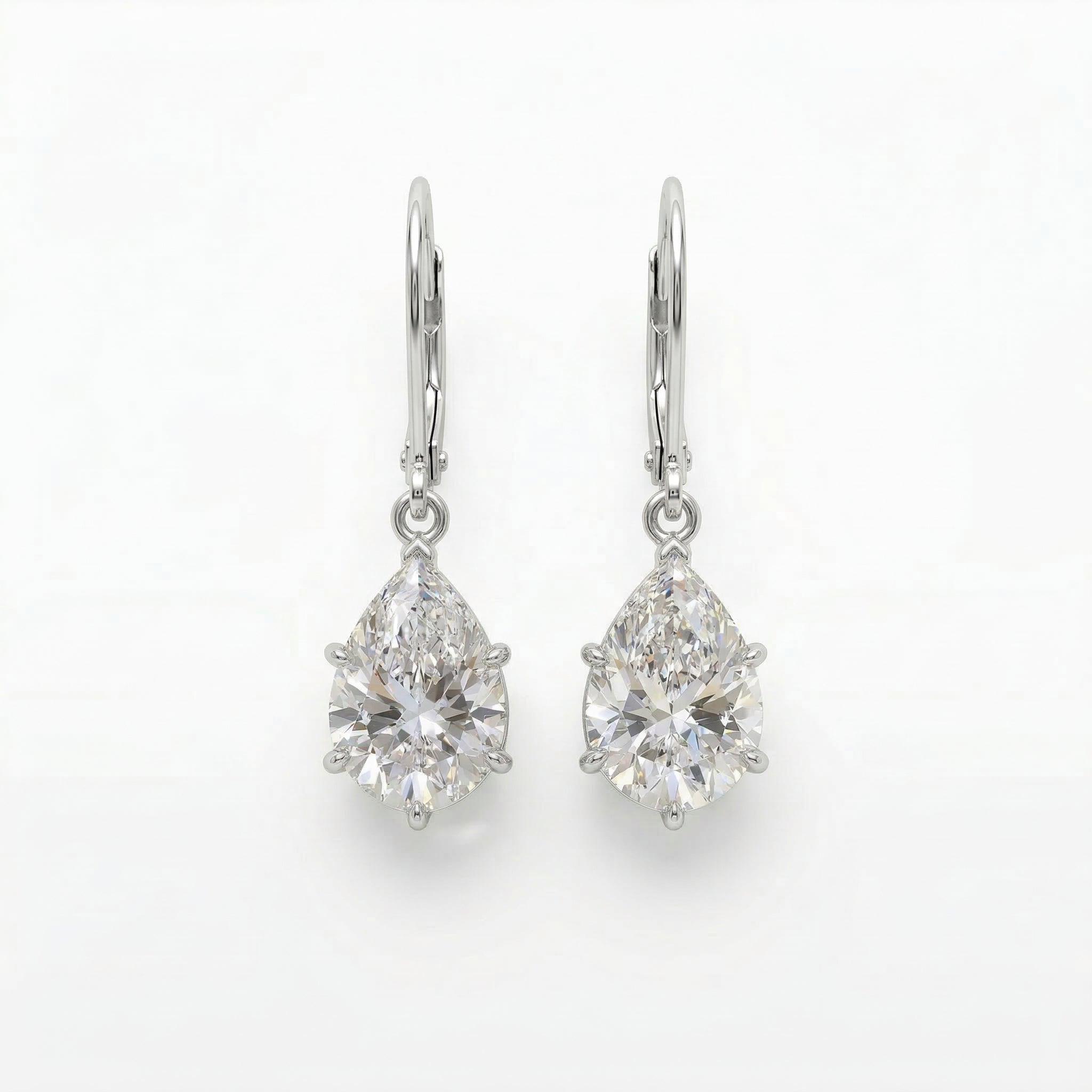 ラボグロウンダイヤモンド ピアス 1ct×2 Dカラー VVS1 ペアシェイプ プラチナ NAYA DIAMOND