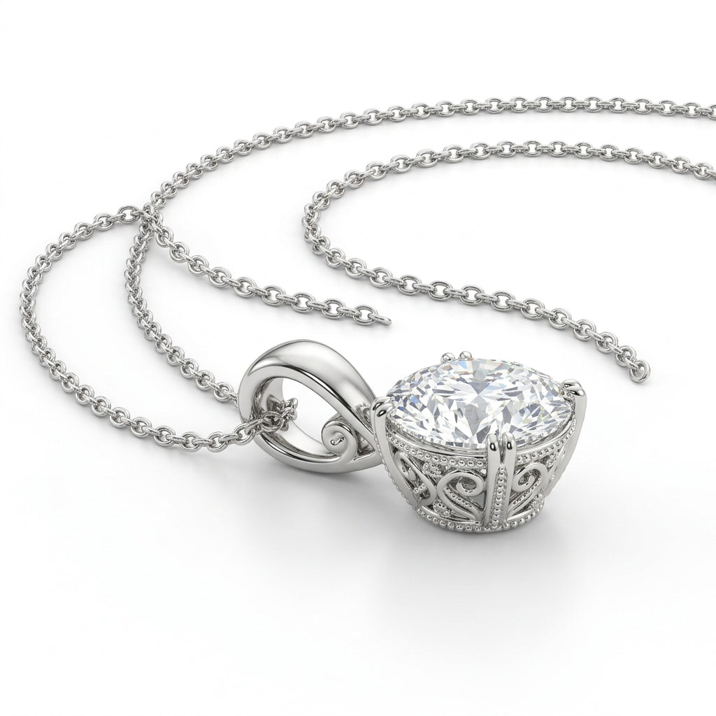 〖2ct / Dカラー VVS2〗ラボグロウンダイヤモンド ネックレス|プラチナ900/850|ラウンドブリリアント|IGI鑑定書付き -オーダー制作・納期1−2ヶ月 ND-N002