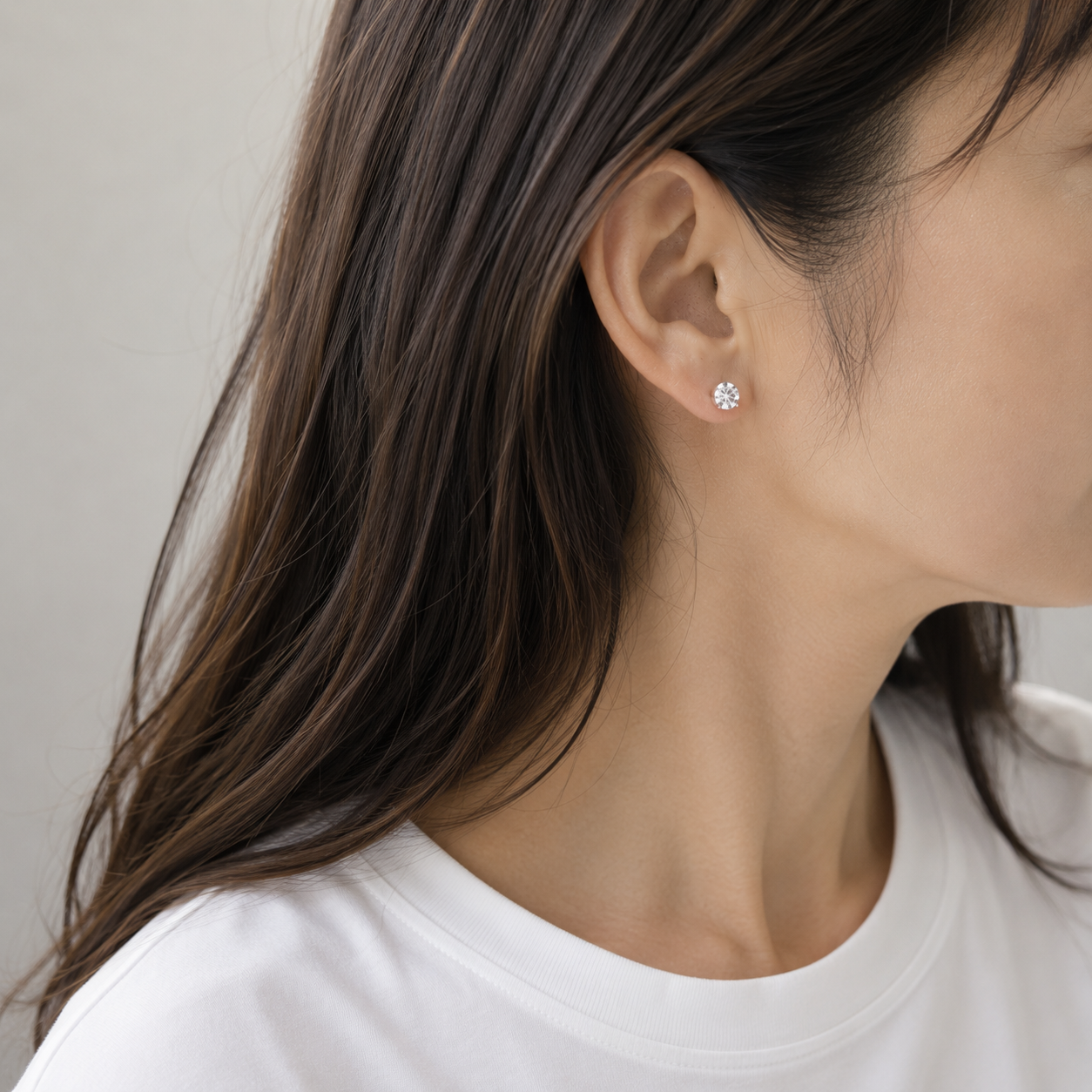 ラボグロウンダイヤモンド ピアス 1ct×2 Fカラー VS1 ラウンドブリリアント プラチナ NAYA DIAMOND
