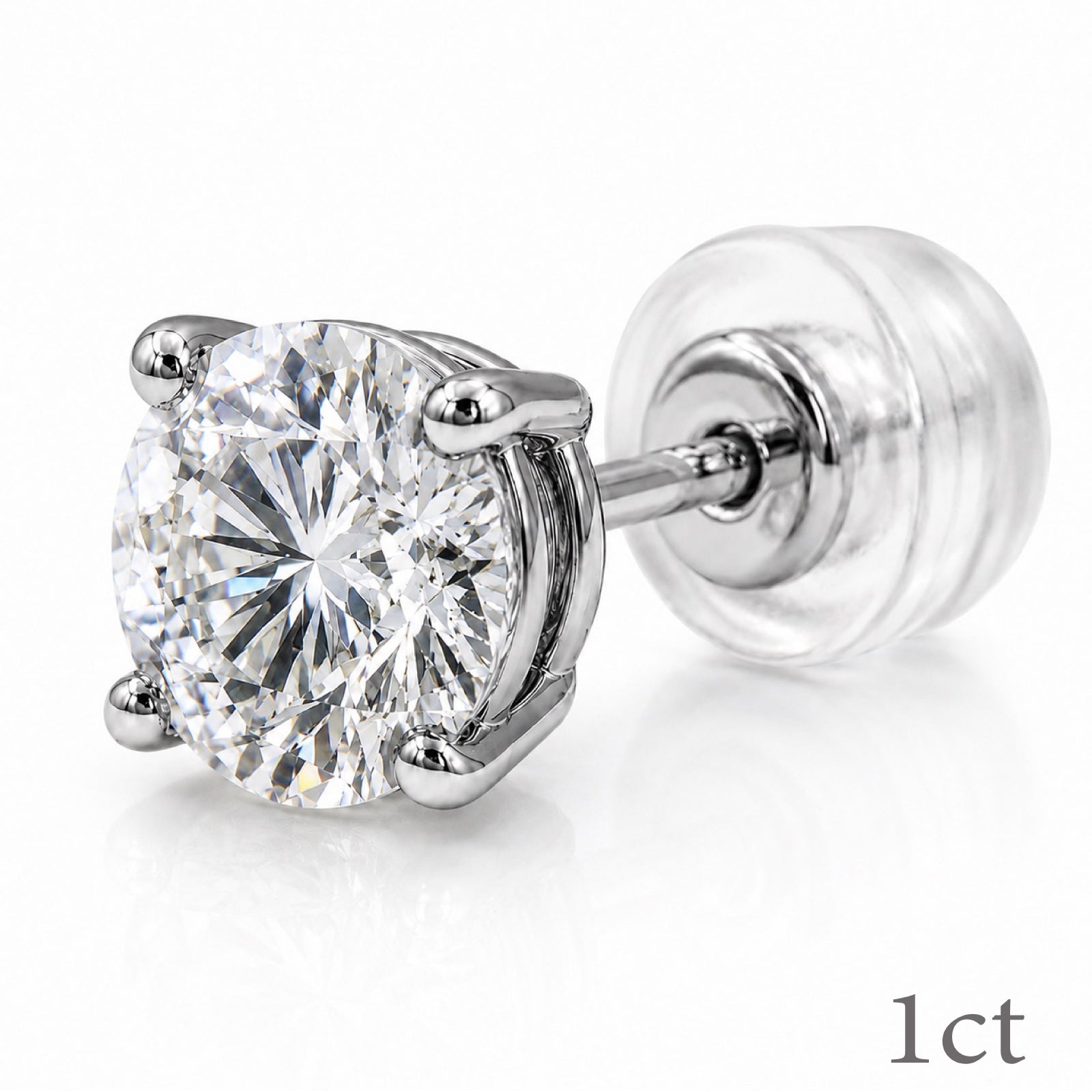 ラボグロウンダイヤモンド ピアス 1ct Fカラー VS1 ラウンドブリリアント プラチナ NAYA DIAMOND