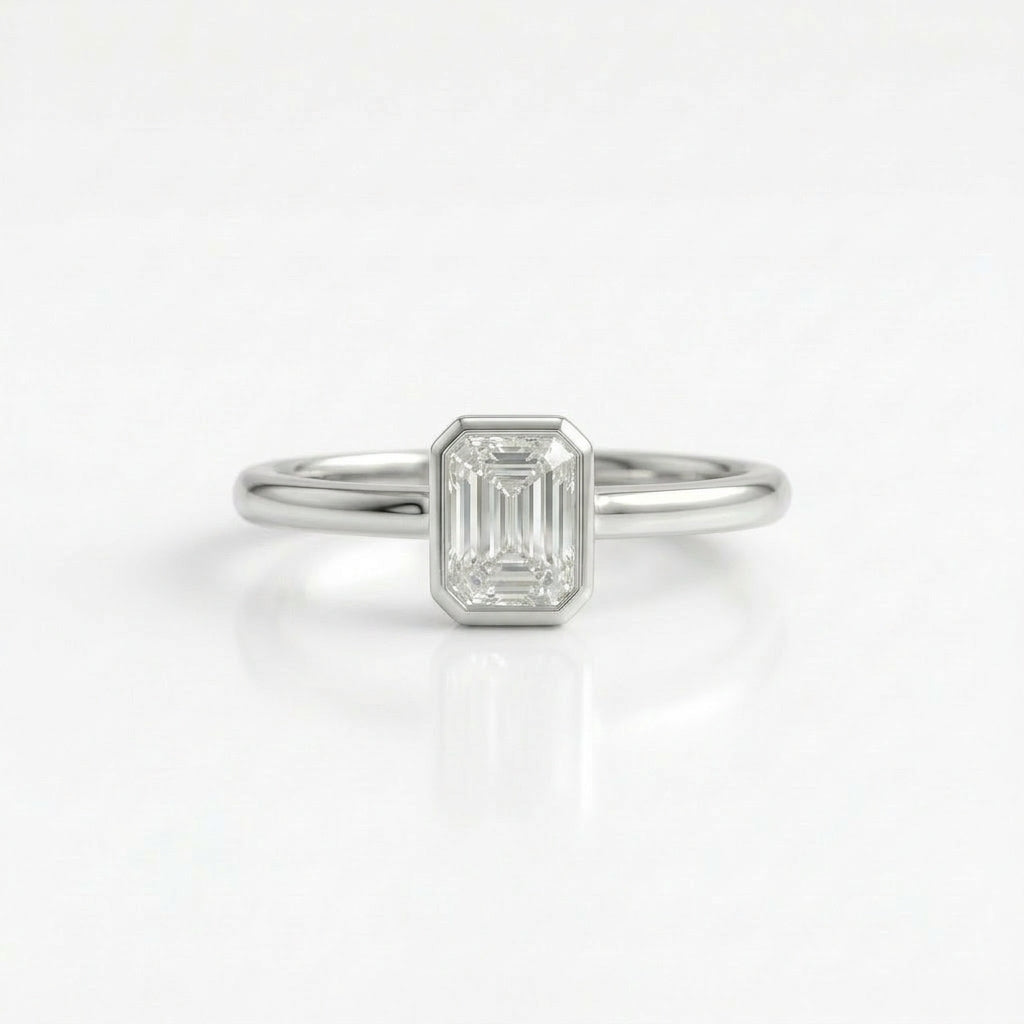 ラボグロウンダイヤモンド リング 1ct Dカラー VVS2 エメラルドカット プラチナ NAYA DIAMOND