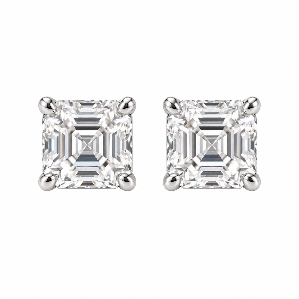 【お客様専用ページ】アッシャーカット ピアス 1.28ct×2石 D VVS2 PT900 4本爪2段腰 ポスト上 + テニスブレスレット 約1.5ct/約70石 1.9mm 14.5cm PT900