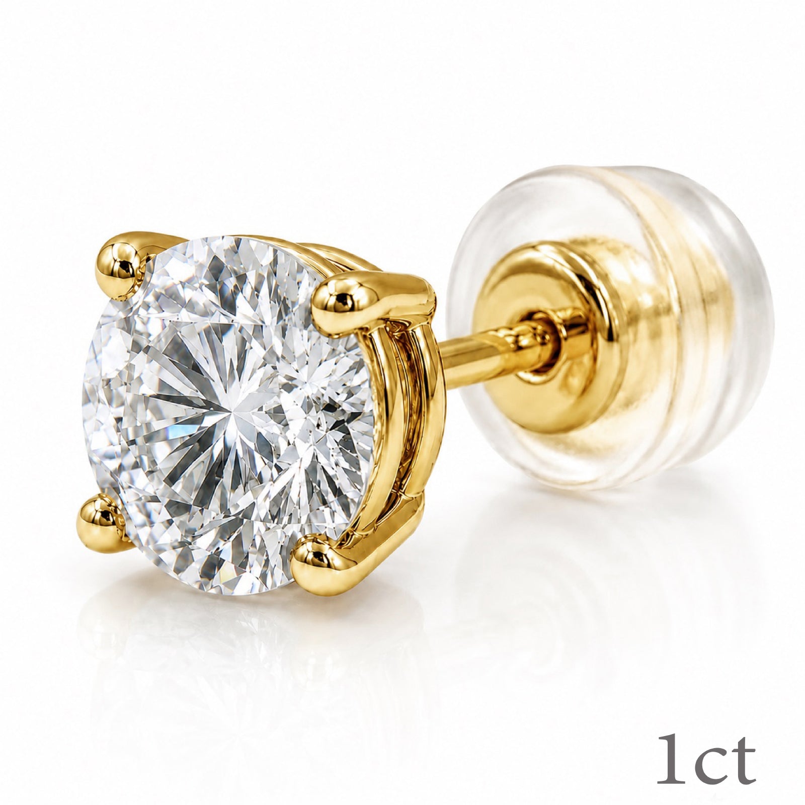 ラボグロウンダイヤモンド ピアス 1ct Dカラー VVS2 ラウンドブリリアント プラチナ NAYA DIAMOND 画像3