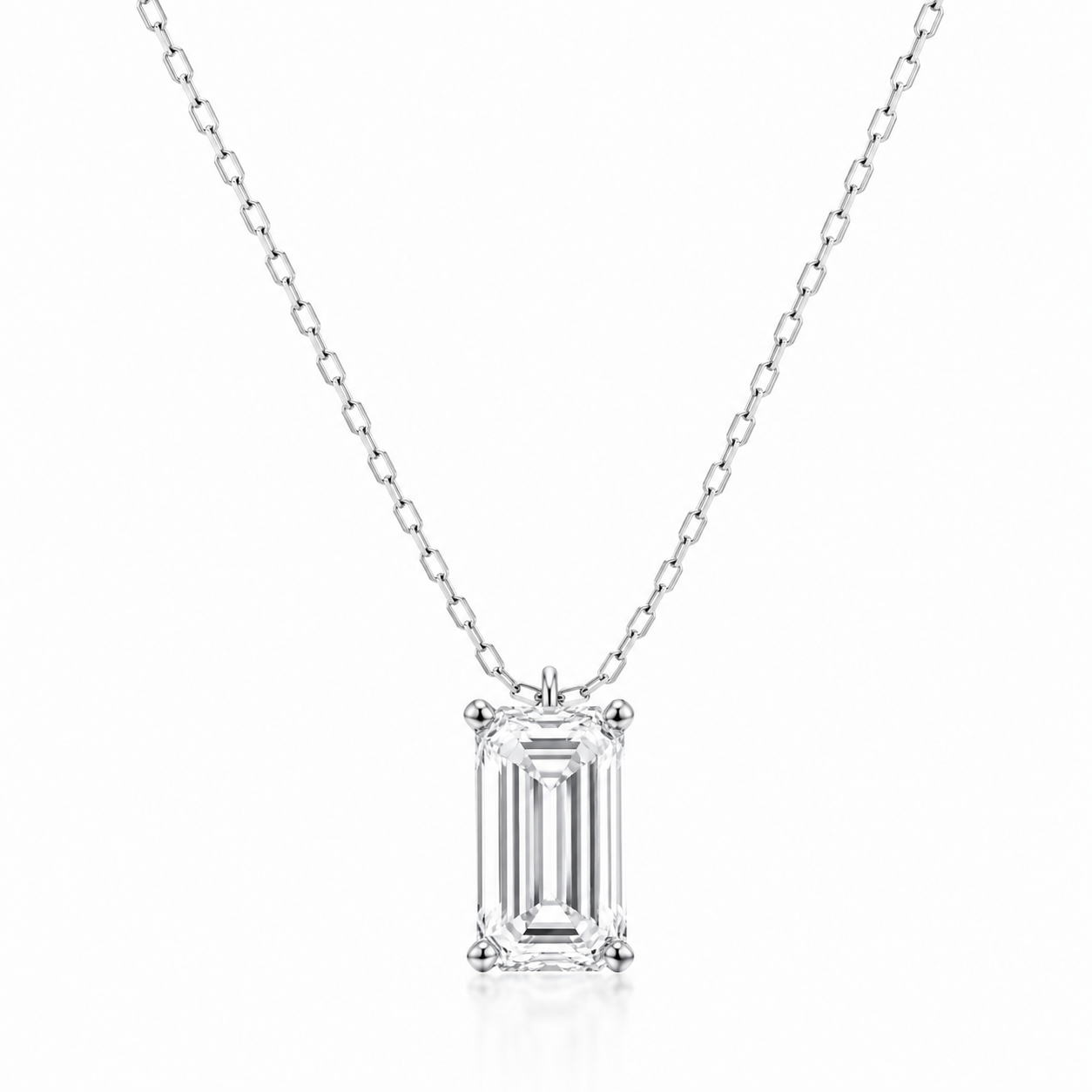 【お客様専用ページ】エメラルドカット ペンダント|2.22ct Dカラー VVS2 EX EX NONE|PT900/850 4本爪2段腰|小豆ミラーカット 0.96mm 45cm スライドアジャスター付き|IGI鑑定書付き(CN82-96A)|おまとめ割