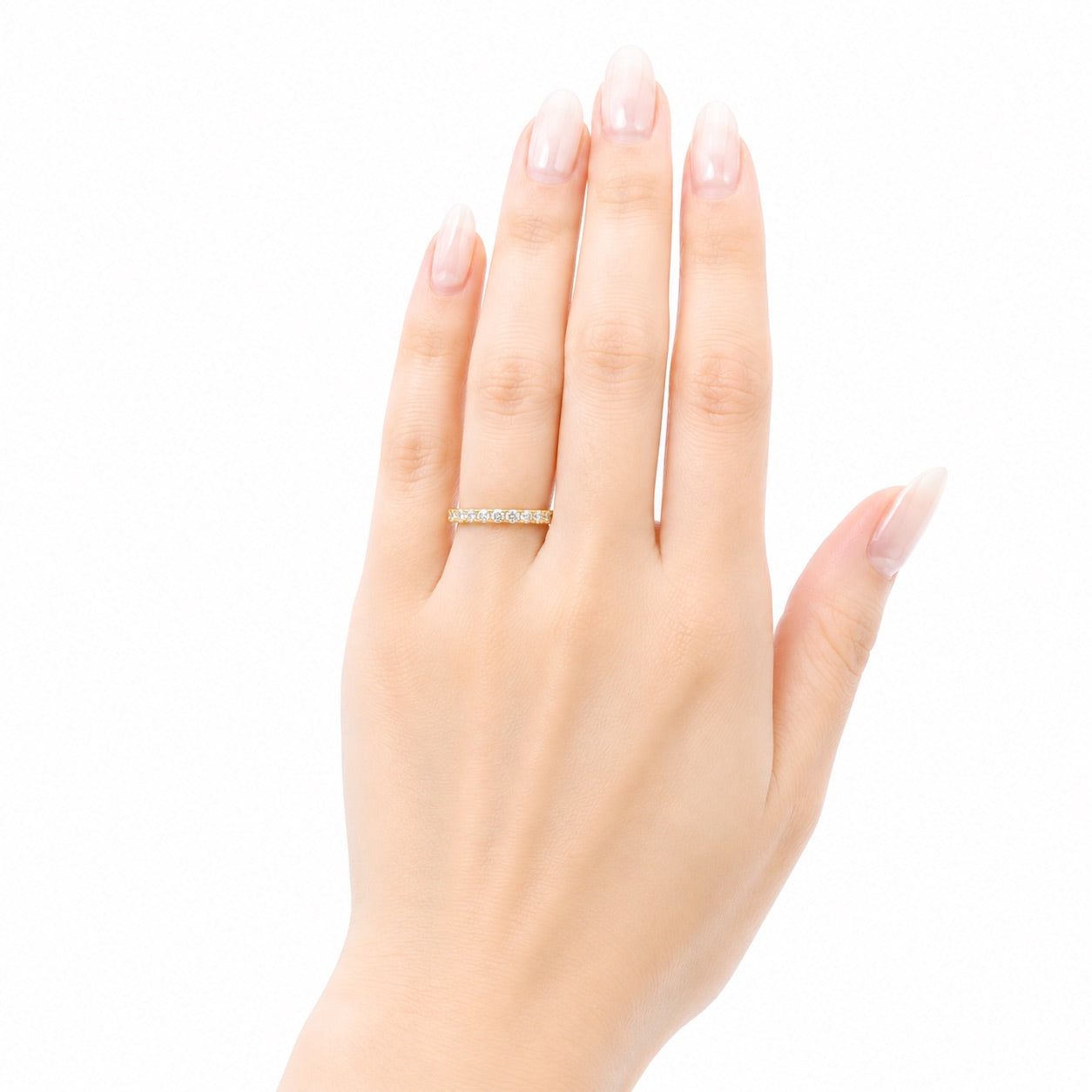 フルエタニティリング〖0.8ct/ 0.03ct×25石 2㎜〗ラボグロウンダイヤモンド|プラチナ900 or 950 / K18イエローゴールド|Fカラー VS1アップ エクセレントカット|受注制作/約50日でお届け