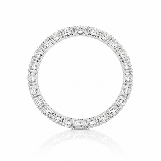 ラボグロウンダイヤモンド フルエタニティリング2mm幅|約0.8ct|0.03ct×25ピース|プラチナ900 or 950 / K18イエローゴールド|Fカラー VS1アップ エクセレントカット|受注製造約50日