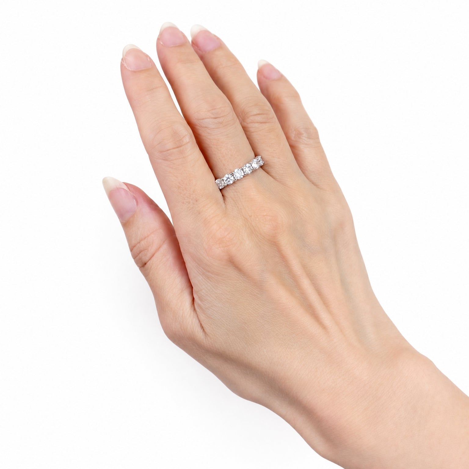 フルエタニティリング〖3ct/0.2ct×16石 3.8㎜〗ラボグロウンダイヤモンド|プラチナ900 or 950 / K18イエローゴールド|Fカラー VS1アップ エクセレントカット|受注製造約50日