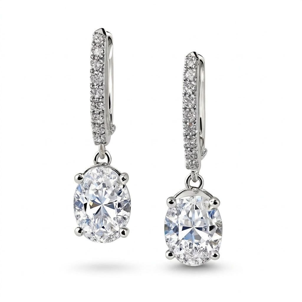 ラボグロウンダイヤモンド ピアス 1ct×2 Dカラー VVS2 オーバル プラチナ NAYA DIAMOND
