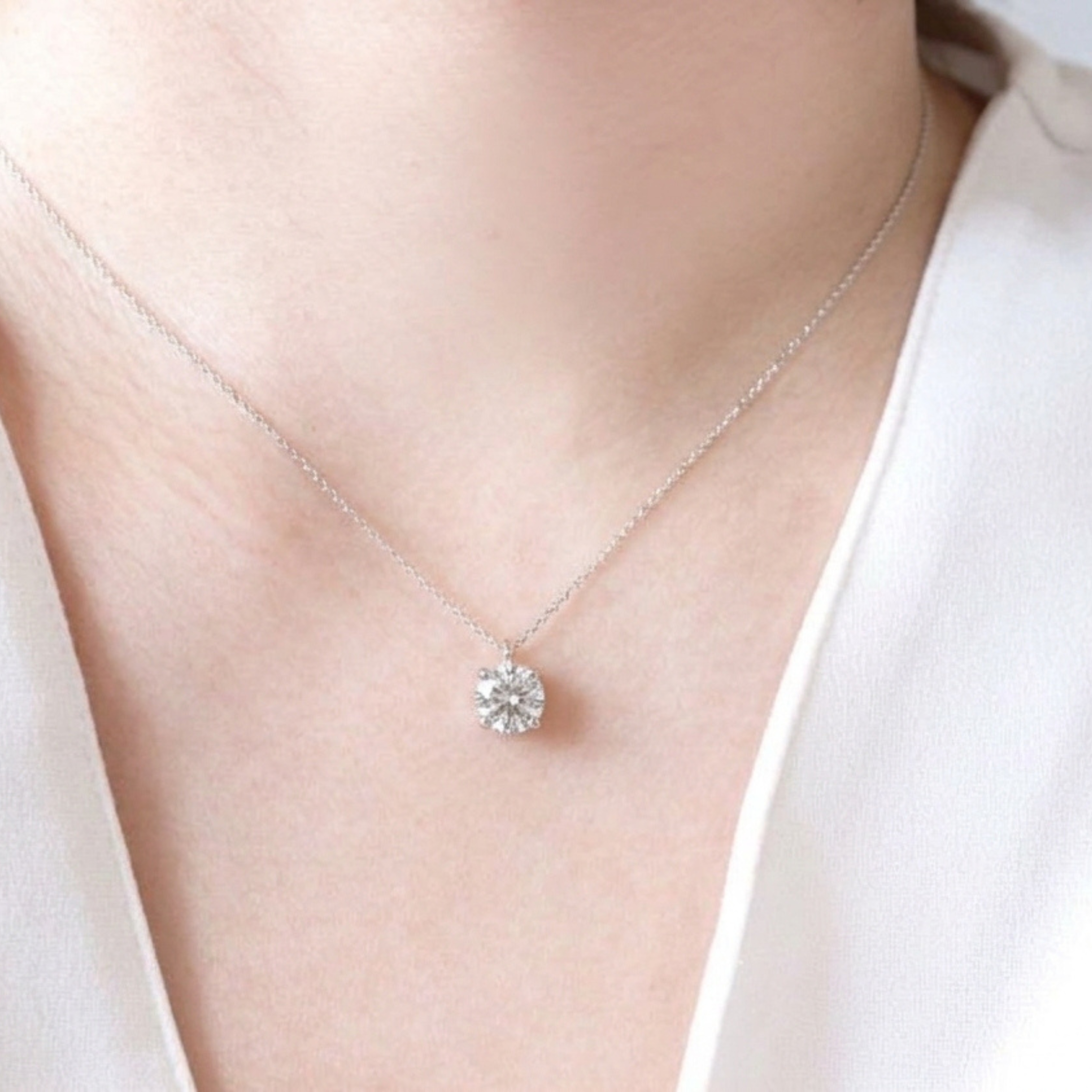 ラボグロウンダイヤモンド ネックレス 1ct Fカラー VS1 ラウンドブリリアント プラチナ NAYA DIAMOND