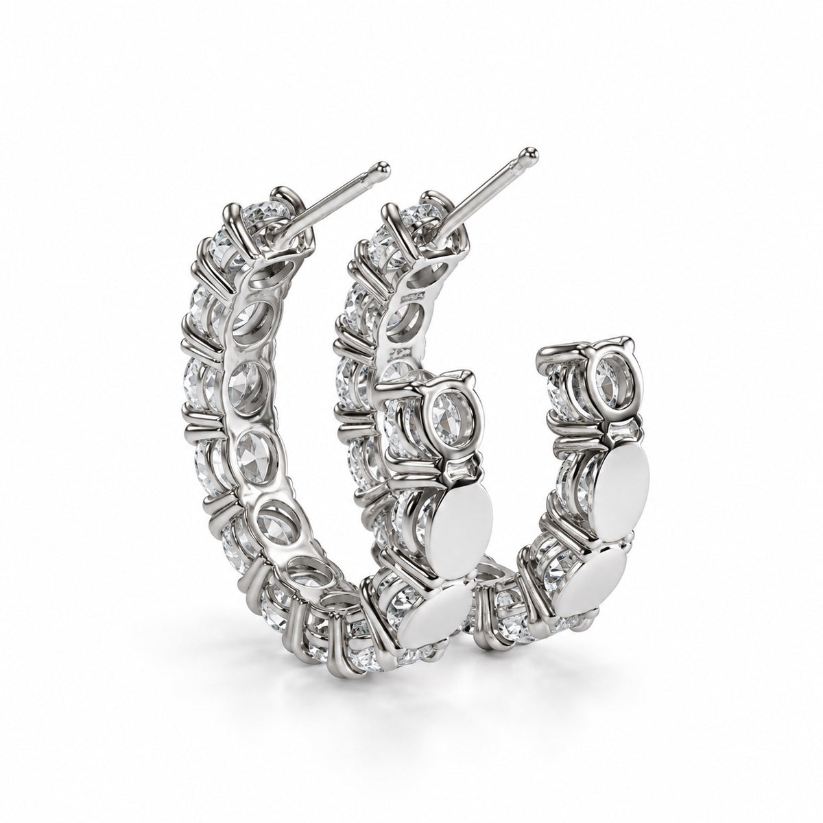 ダイヤモンドエタニティフープピアス〖合計4ct超え/0.2ct×11石 幅約4mm 外周約21mm〗ラボグロウンダイヤモンド|PT900/PT950 / K18イエローゴールド|Fカラー VS1アップ EX|鑑定書なし|受注制作