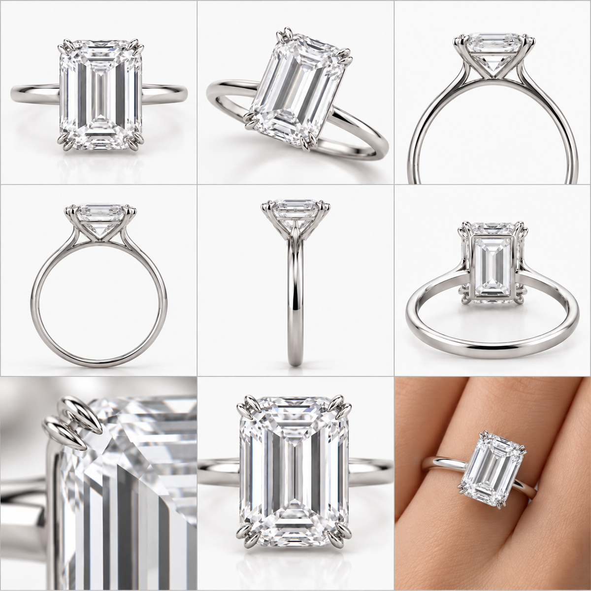 【お客様専用】〖3ct D VVS2 エメラルドカット〗シンプル4本爪リング PT950 IGI鑑定書付