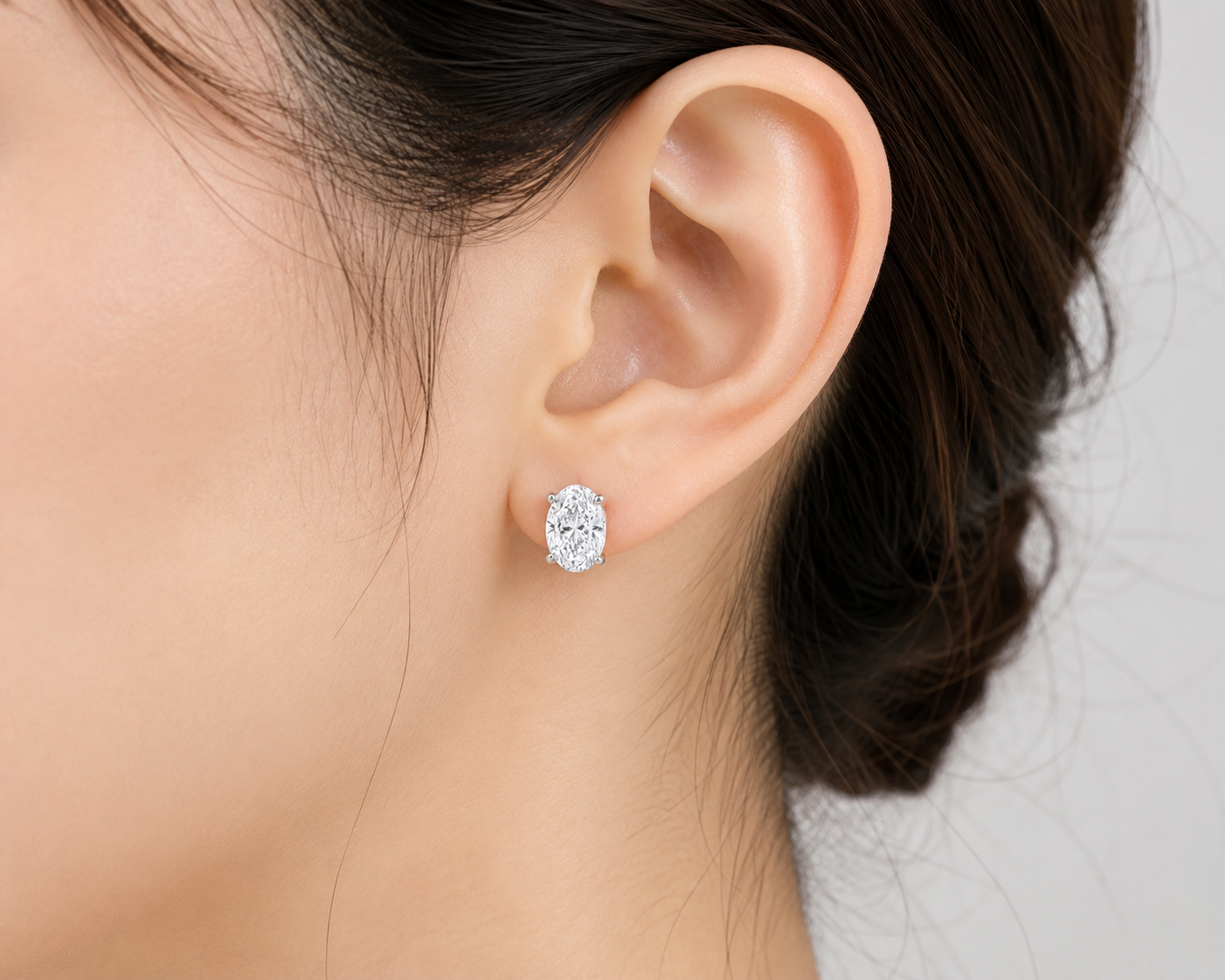 ラボグロウンダイヤモンド ピアス 1ct Fカラー VS1 オーバル プラチナ NAYA DIAMOND 画像3