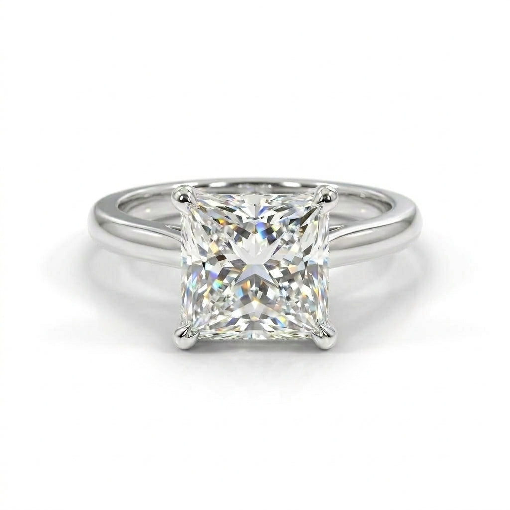 〖2ct / Dカラー VVS2〗ラボグロウンダイヤモンド リング|プラチナ900|プリンセスカット ソリテール|IGI鑑定書付き- オーダー制作・納期1−2ヶ月 ND-R007