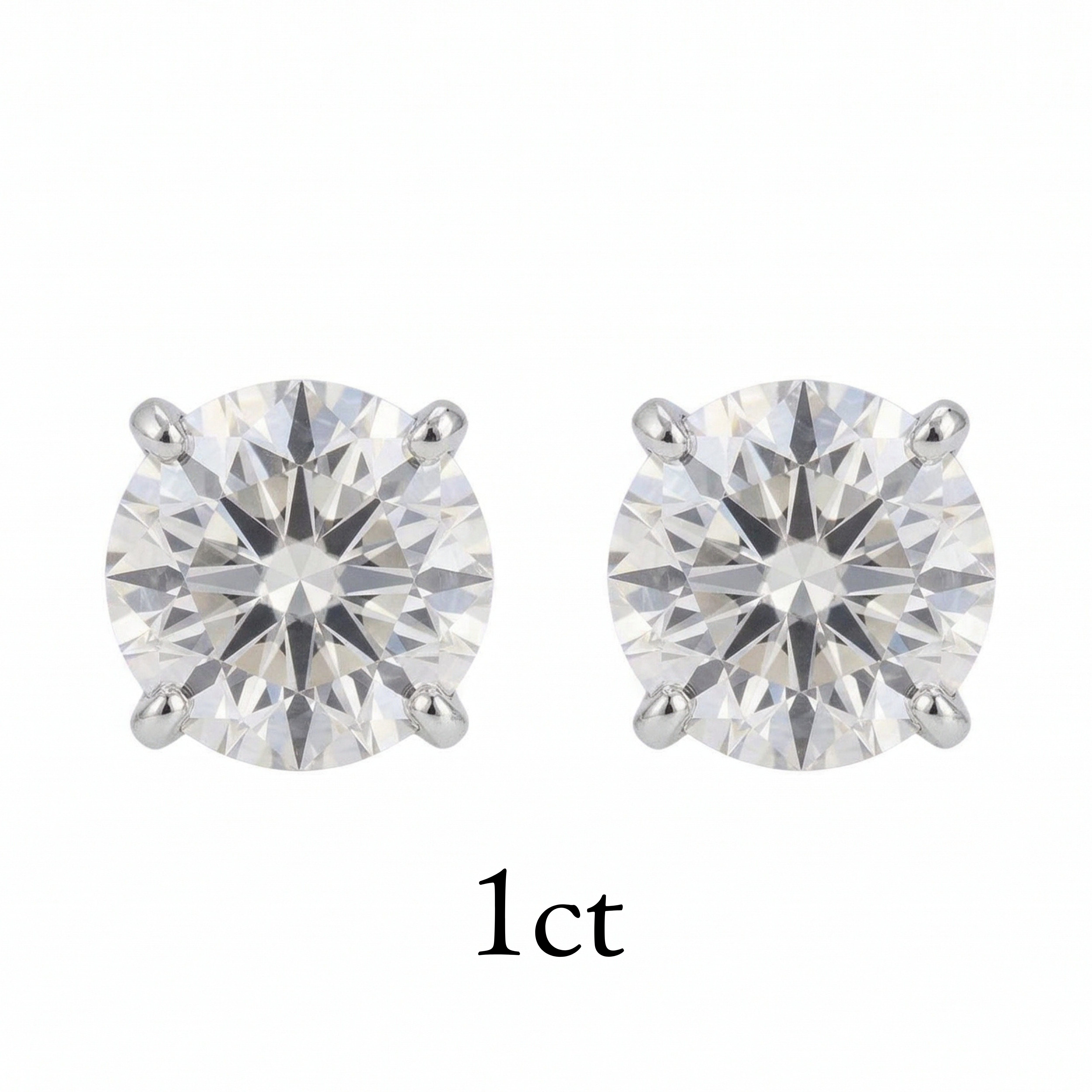 ラボグロウンダイヤモンド ピアス 1ct Dカラー VVS2 ラウンドブリリアント プラチナ NAYA DIAMOND 画像2
