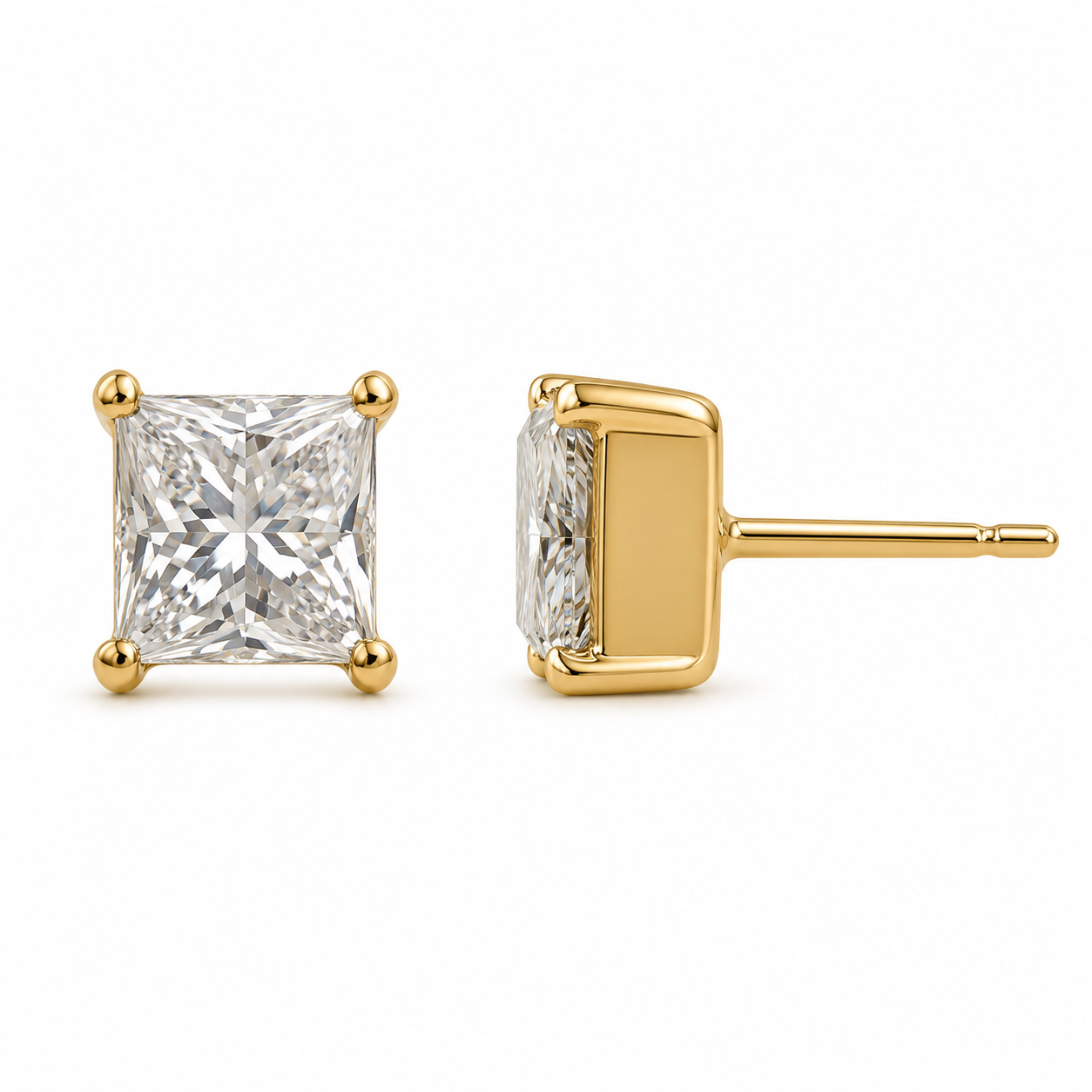 【お客様専用ページ】エメラルドカット フルエタニティリング 3.8ct 17号 PT950 + プリンセスカット ピアス 1ct×2石 K18 低枠 ポスト中央|まとめ割