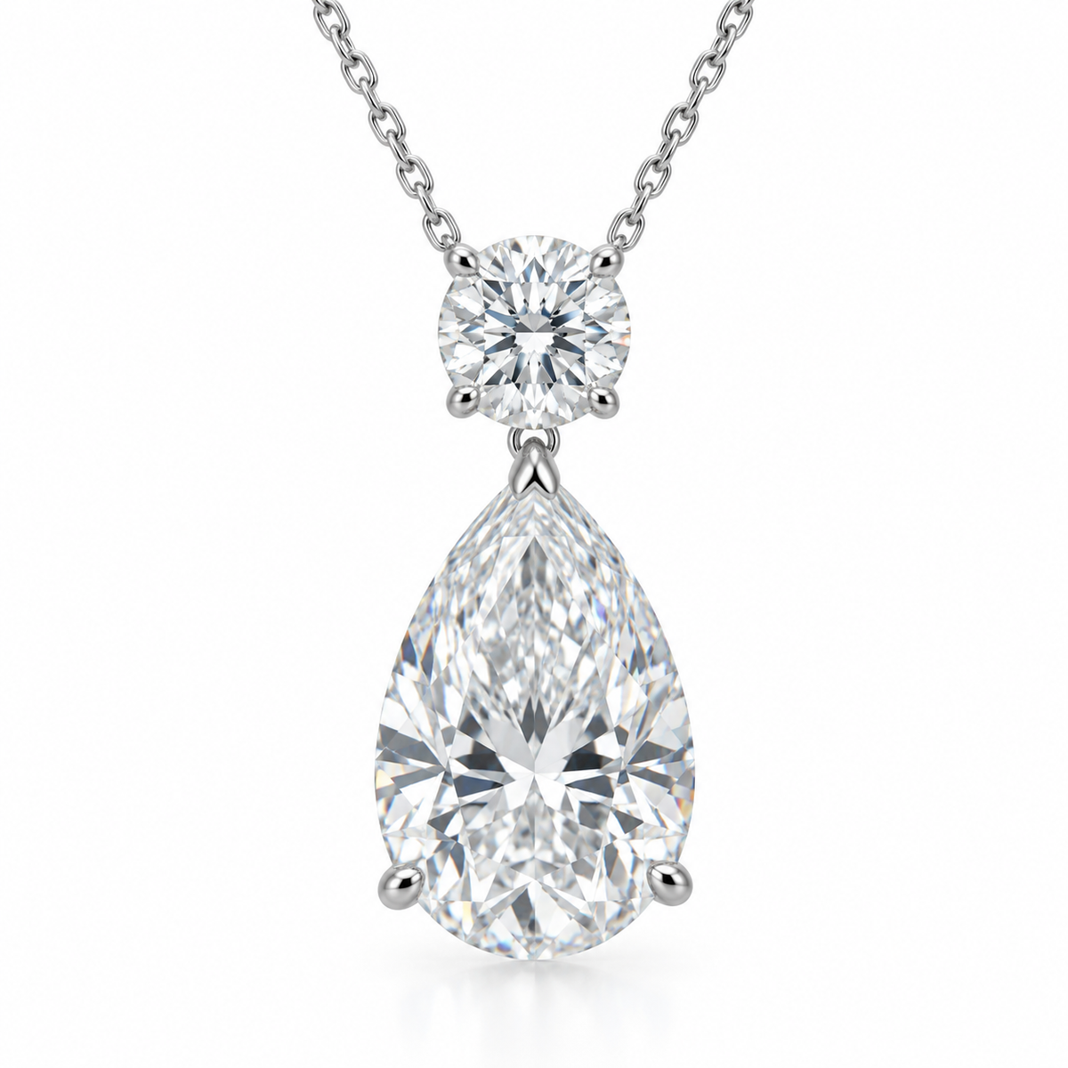 【お客様専用ページ】ペアシェイプ ペンダント 2ct D VVS2 トリプルEX PT950 IGI付 + フルエタニティ 約4ct/0.3ct×14石 15号 PT950|おまとめ割