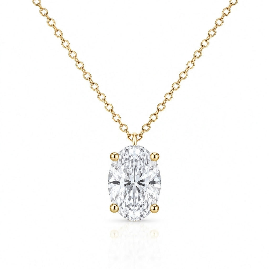 ラボグロウンダイヤモンド ネックレス 1ct Dカラー VVS2 オーバル プラチナ NAYA DIAMOND