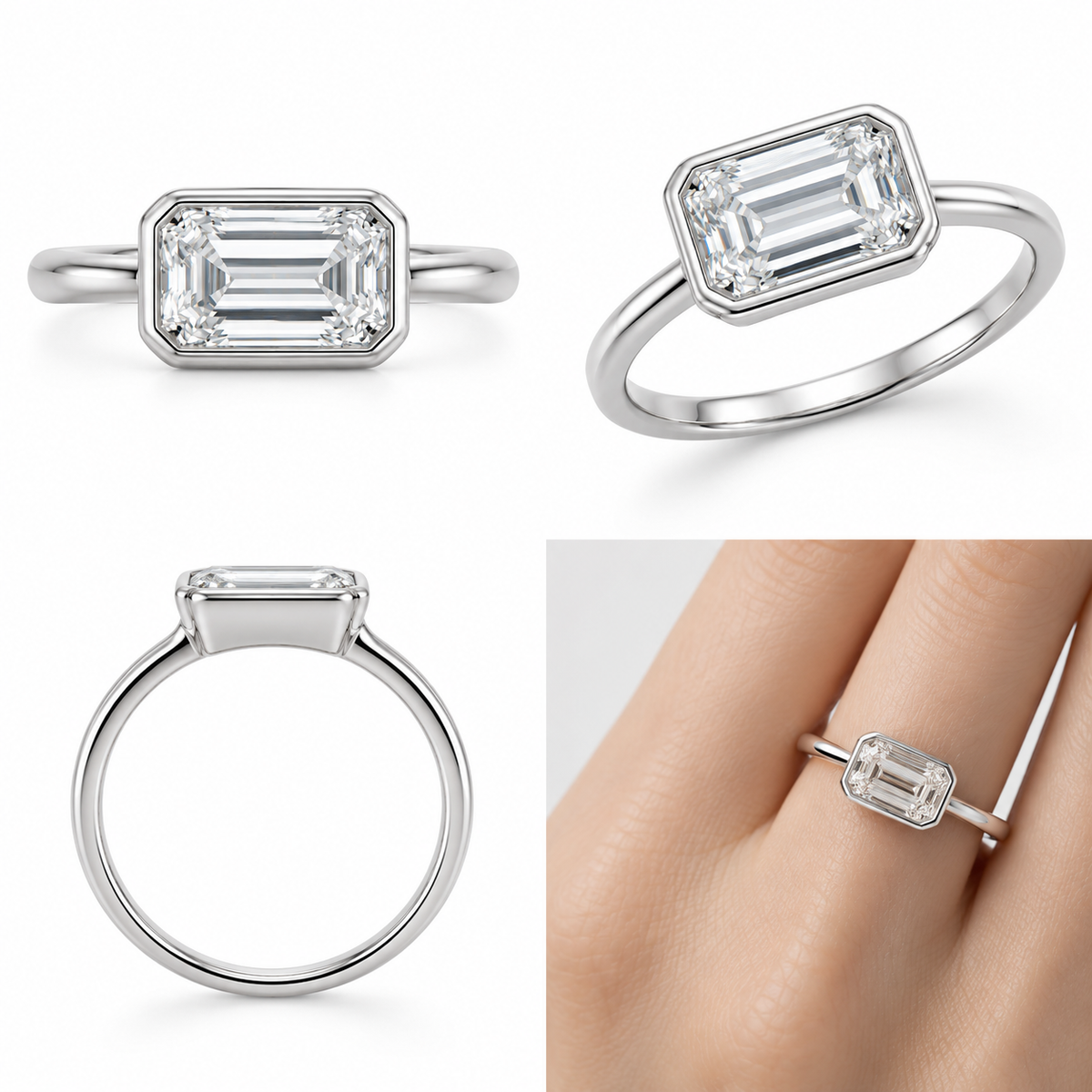 【お客様専用ページ】エメラルドカットリング 2ct D VVS2 8号 PT950 IGI付 + エメラルドカットペンダントトップ 2ct D VVS2 PT950 IGI付 + フルエタニティ 2mm 8号 PT950|おまとめ割