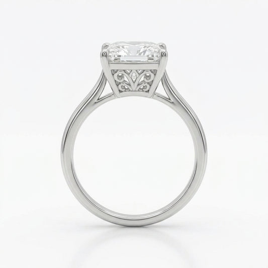 〖3ct / Fカラー VVS2〗ラボグロウンダイヤモンド リング|プラチナ900|プリンセスカット ソリテール|IGI鑑定書付き-オーダー制作