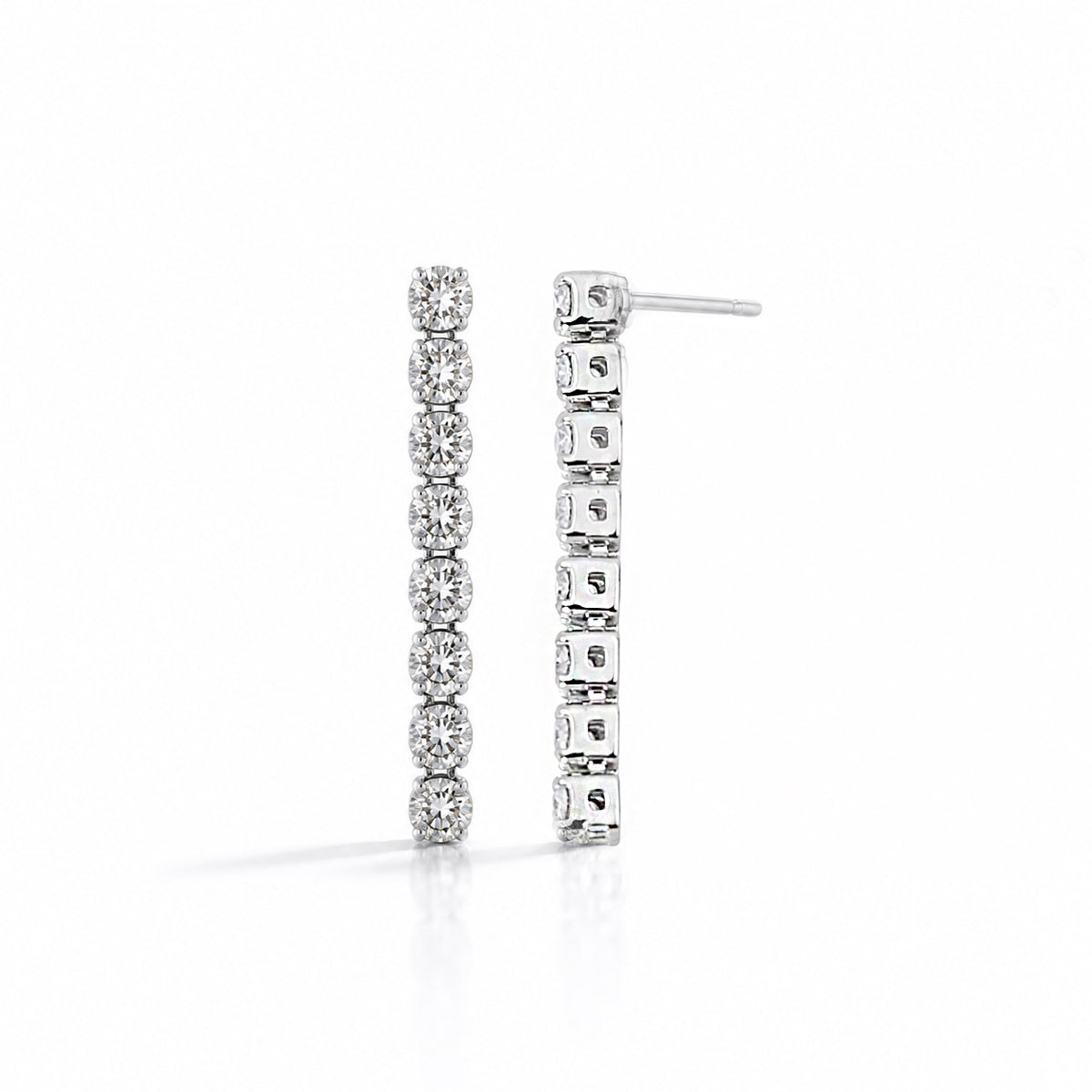 テニスピアス〖0.13ct×2/1.5㎝ 8コマ 〗ラボグロウンダイヤモンド|プラチナ900 / K18イエローゴールド|FカラーVS1アップ 受注制作/約40日でお届け