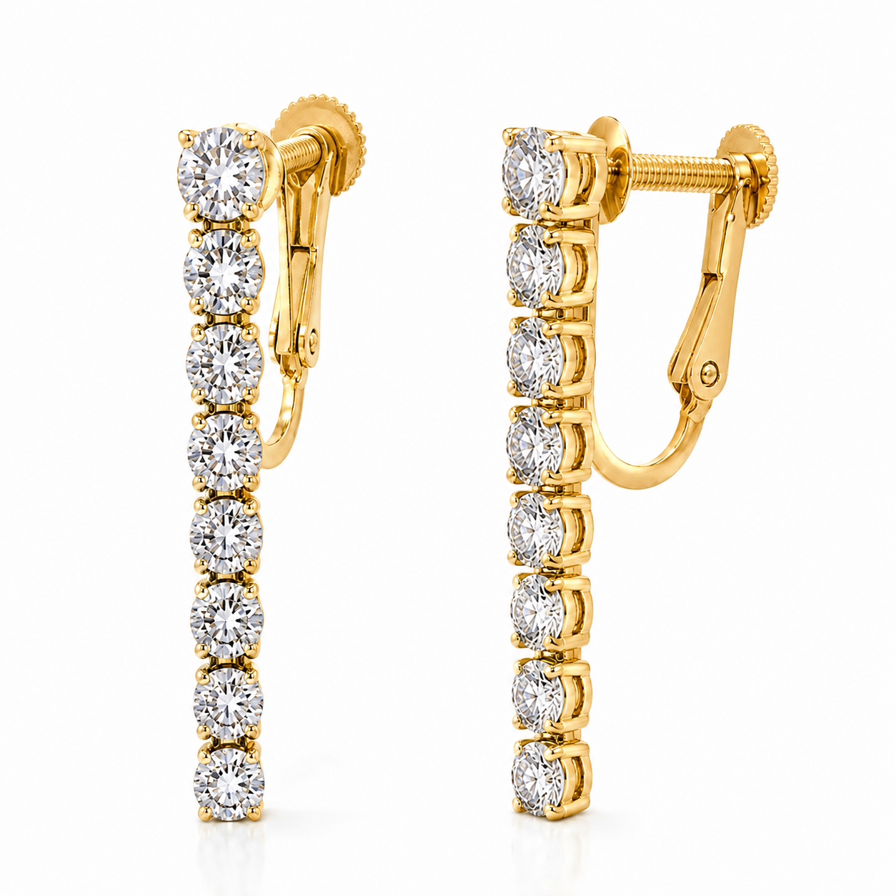 【お客様専用ページ】ラウンドブリリアント ピアスペア 0.5ct×2 Dカラー VVS2 IGI付 + テニスピアス 0.15ct×2 8コマ|PT900 イヤリング加工(ネジバネ式)
