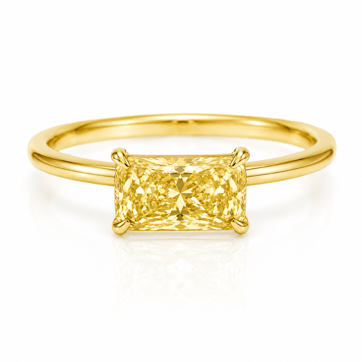 【お客様専用ページ】クッションカット リング オーダーメイド|2.01ct Fancy Intense Yellow VS1|K18イエローゴールド