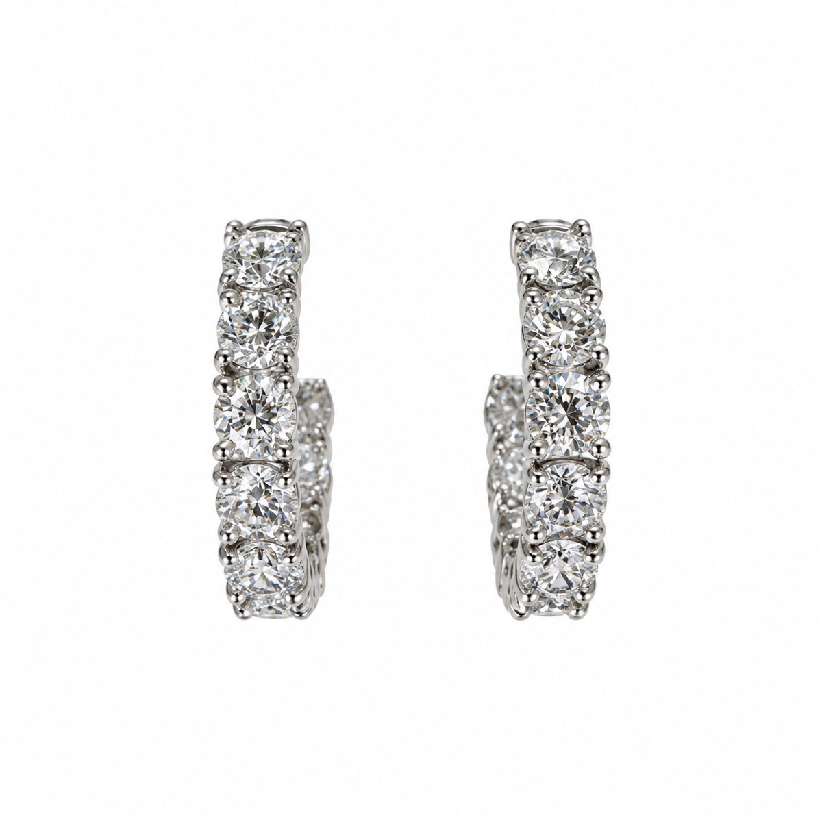 ダイヤモンドエタニティフープピアス〖合計4ct超え/0.2ct×11石 幅約4mm 外周約21mm〗ラボグロウンダイヤモンド|PT900/PT950 / K18イエローゴールド|Fカラー VS1アップ EX|鑑定書なし|受注制作