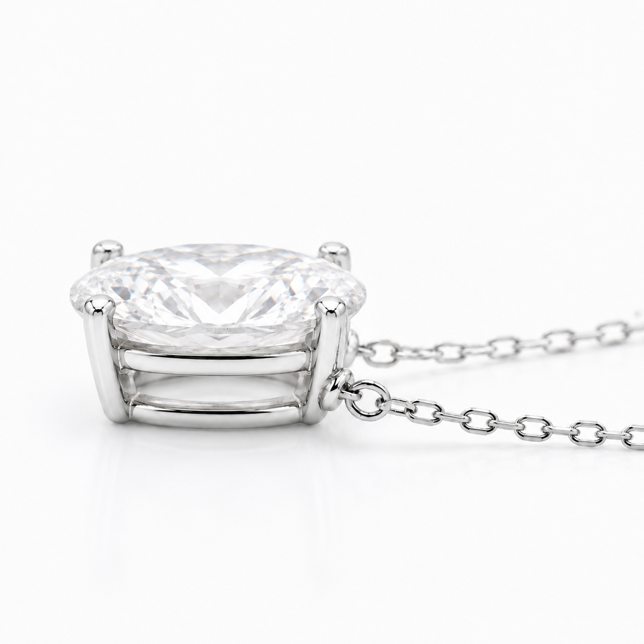 ラボグロウンダイヤモンド ネックレス 1ct Dカラー VVS2 オーバル プラチナ NAYA DIAMOND 画像2