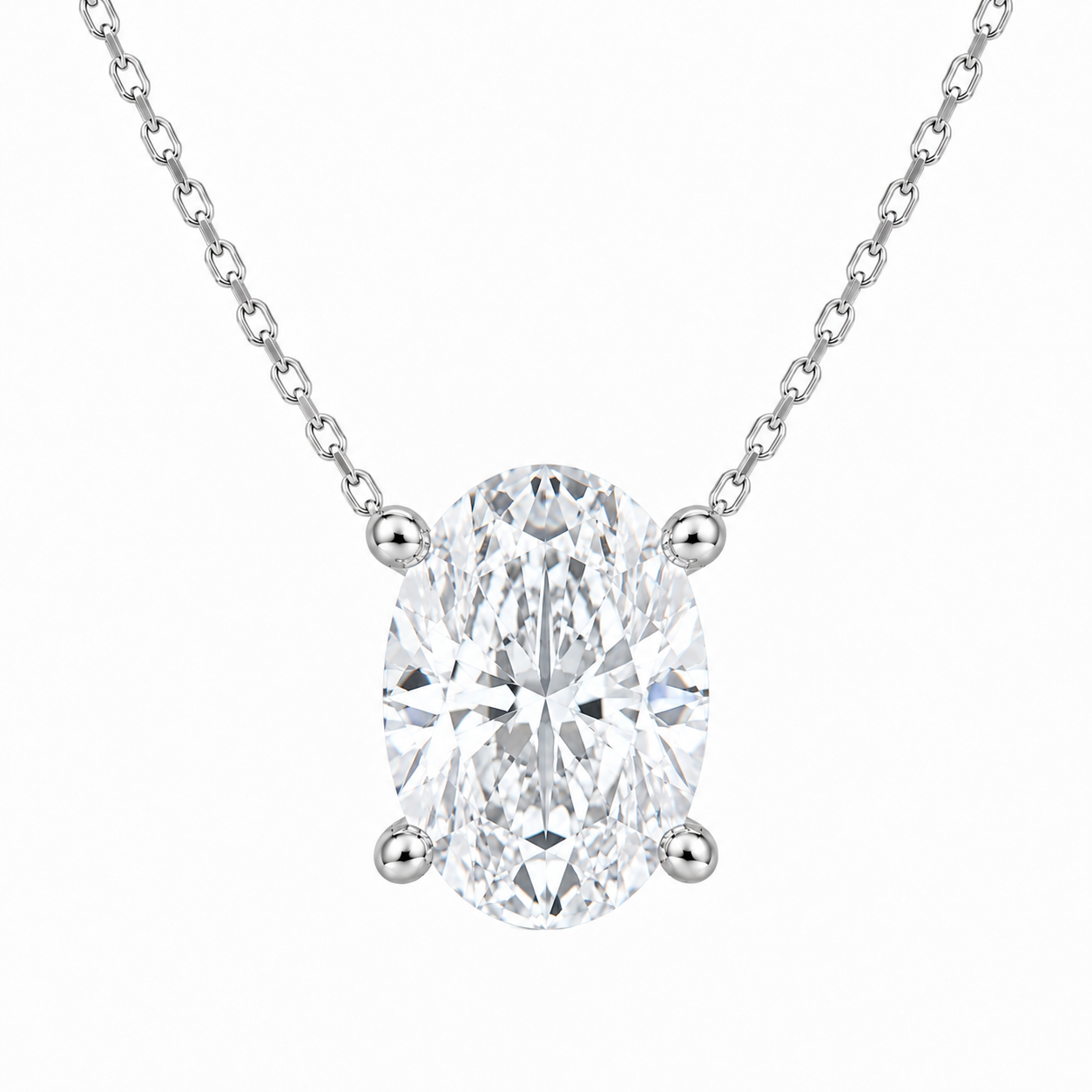 ラボグロウンダイヤモンド ネックレス 1ct Dカラー VVS2 オーバル プラチナ NAYA DIAMOND
