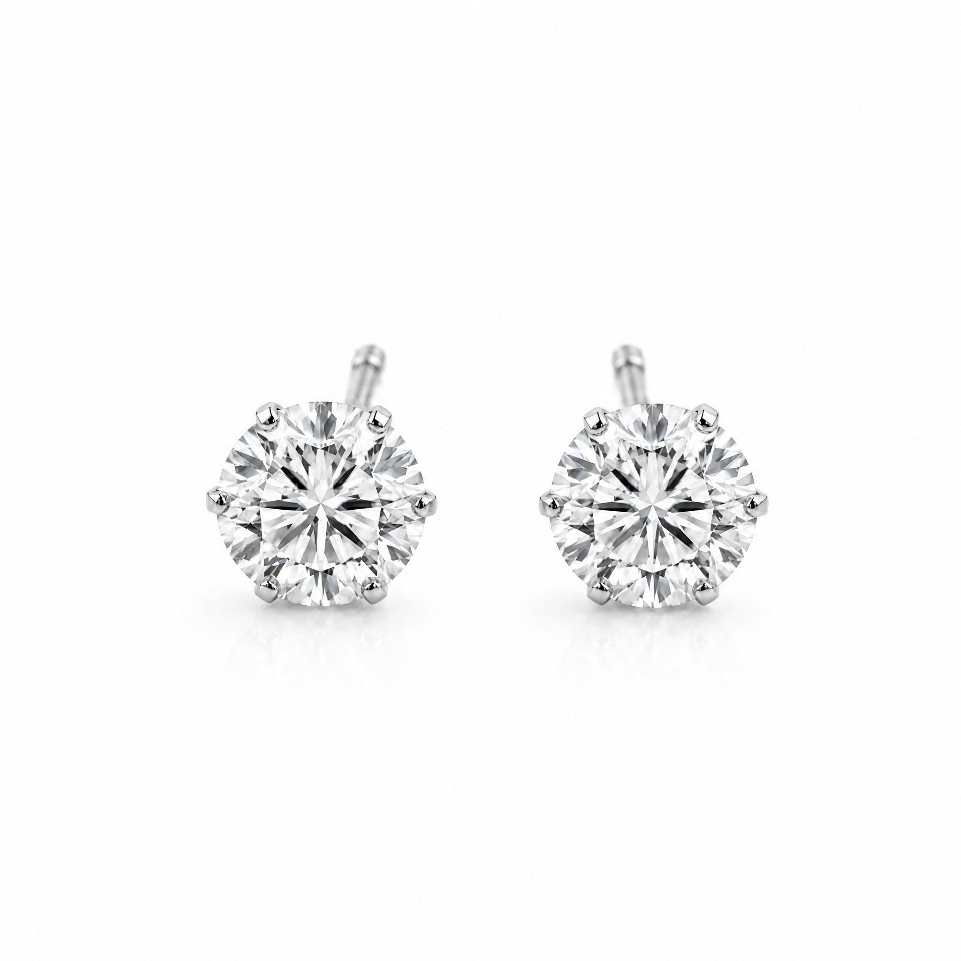エクセレントカット〖0.25ct×2 トータル0.5カラット / Fカラー VS1〗ラボグロウンダイヤモンド スタッドピアス|プラチナ900 / K18イエローゴールド|6本爪|鑑定書無し | 納期約50日