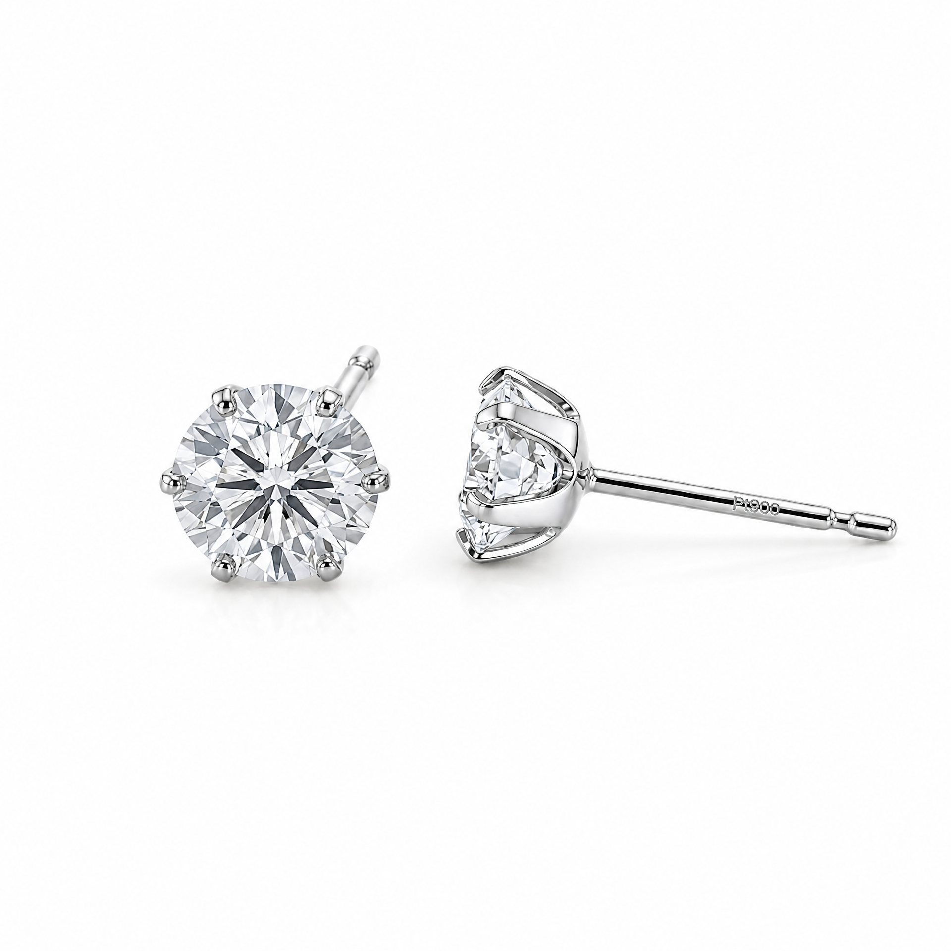 エクセレントカット〖0.25ct×2 トータル0.5カラット / Fカラー VS1〗ラボグロウンダイヤモンド スタッドピアス|プラチナ900 / K18イエローゴールド|6本爪|鑑定書無し | 納期約50日