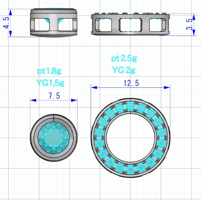 【お客様専用ページ】ラボグロウンダイヤモンド ペンダント|0.5ct Dカラー VVS1 EX|PT950 脇石付き 着せ替え枠付き|小豆ミラーカット 0.65mm 45cm|IGI鑑定書付き