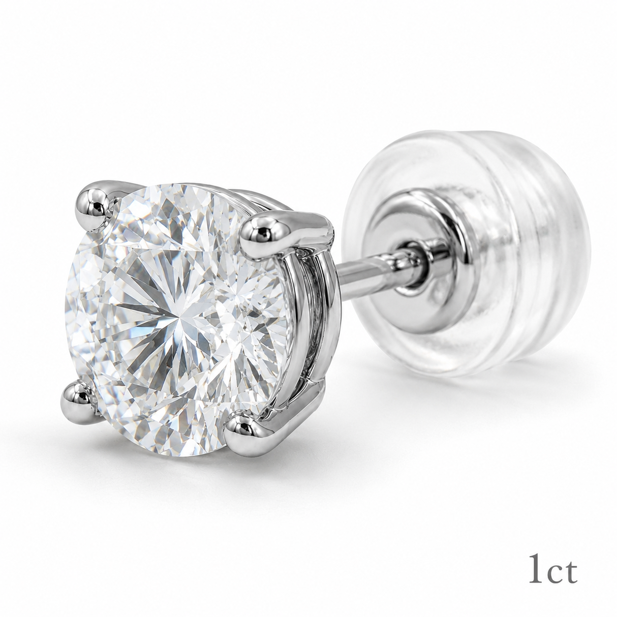 ラボグロウンダイヤモンド ピアス 1ct Dカラー VVS2 ラウンドブリリアント プラチナ NAYA DIAMOND