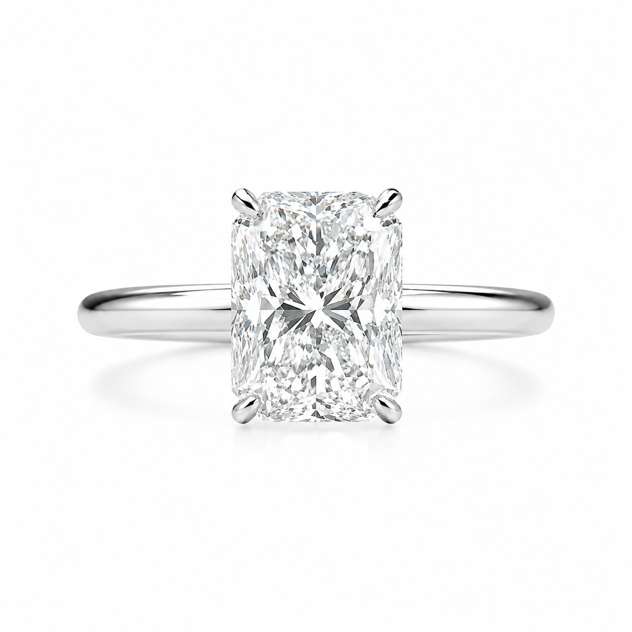 【お客様専用ページ】ラディアントカット ソリティアリング + ハーフエタニティリング セット|2.76ct Dカラー VVS2|PT950|IGI鑑定書付き(CN135-33A)