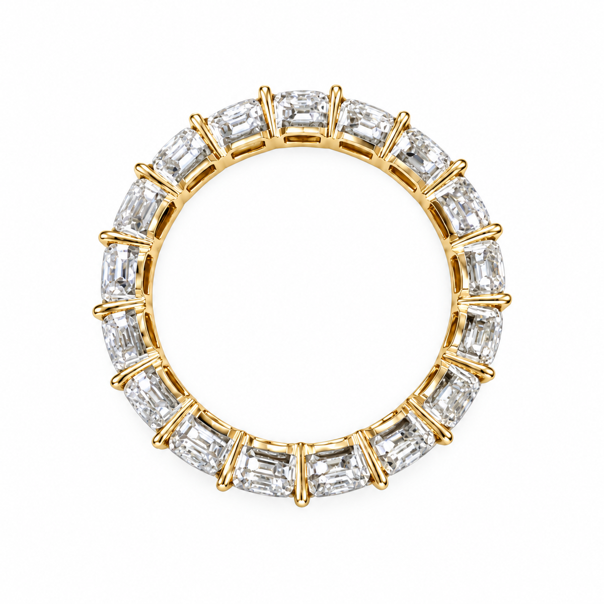 ハートシェイプ フルエタニティリング〖約3ct/0.2ct×16石 幅4.7mm〗ラボグロウンダイヤモンド|プラチナPT900/PT950 / K18イエローゴールド|Fカラー VS1アップ|受注制作/約50日でお届け