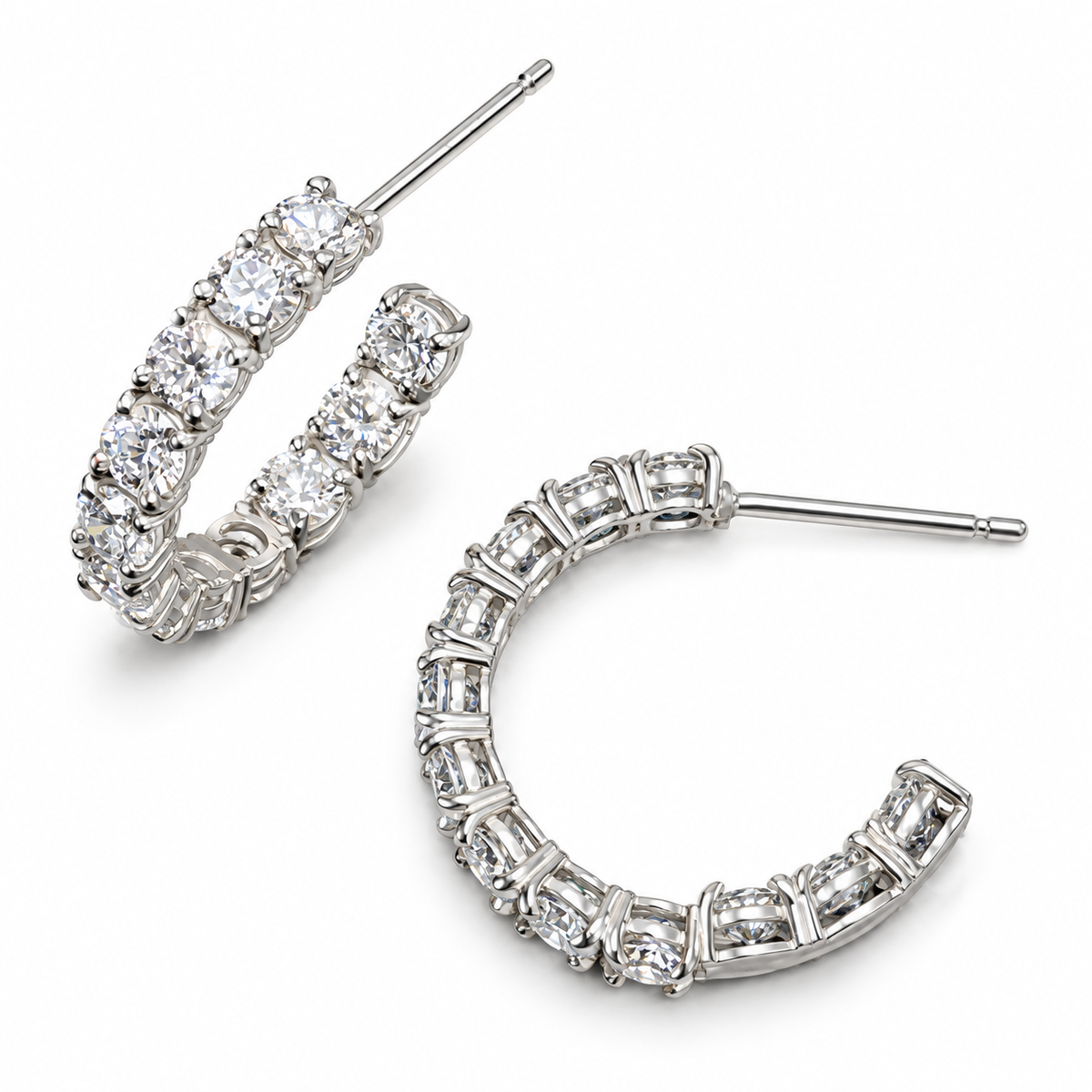 ダイヤモンドエタニティフープピアス〖合計2ct以上/0.1ct×12石 幅約3mm 外径約17mm〗ラボグロウンダイヤモンド|PT900/PT950 / K18イエローゴールドピンクゴールド|Fカラー VS1アップ EX|鑑定書なし|受注制作