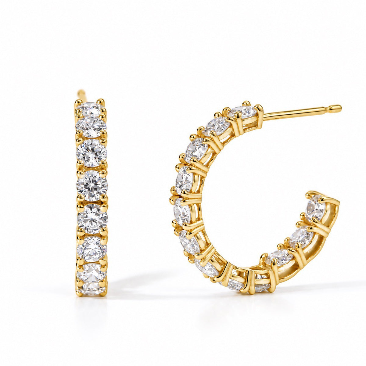 ダイヤモンドエタニティフープピアス〖合計2ct以上/0.1ct×12石 幅約3mm 外径約17mm〗ラボグロウンダイヤモンド|PT900/PT950 / K18イエローゴールドピンクゴールド|Fカラー VS1アップ EX|鑑定書なし|受注制作
