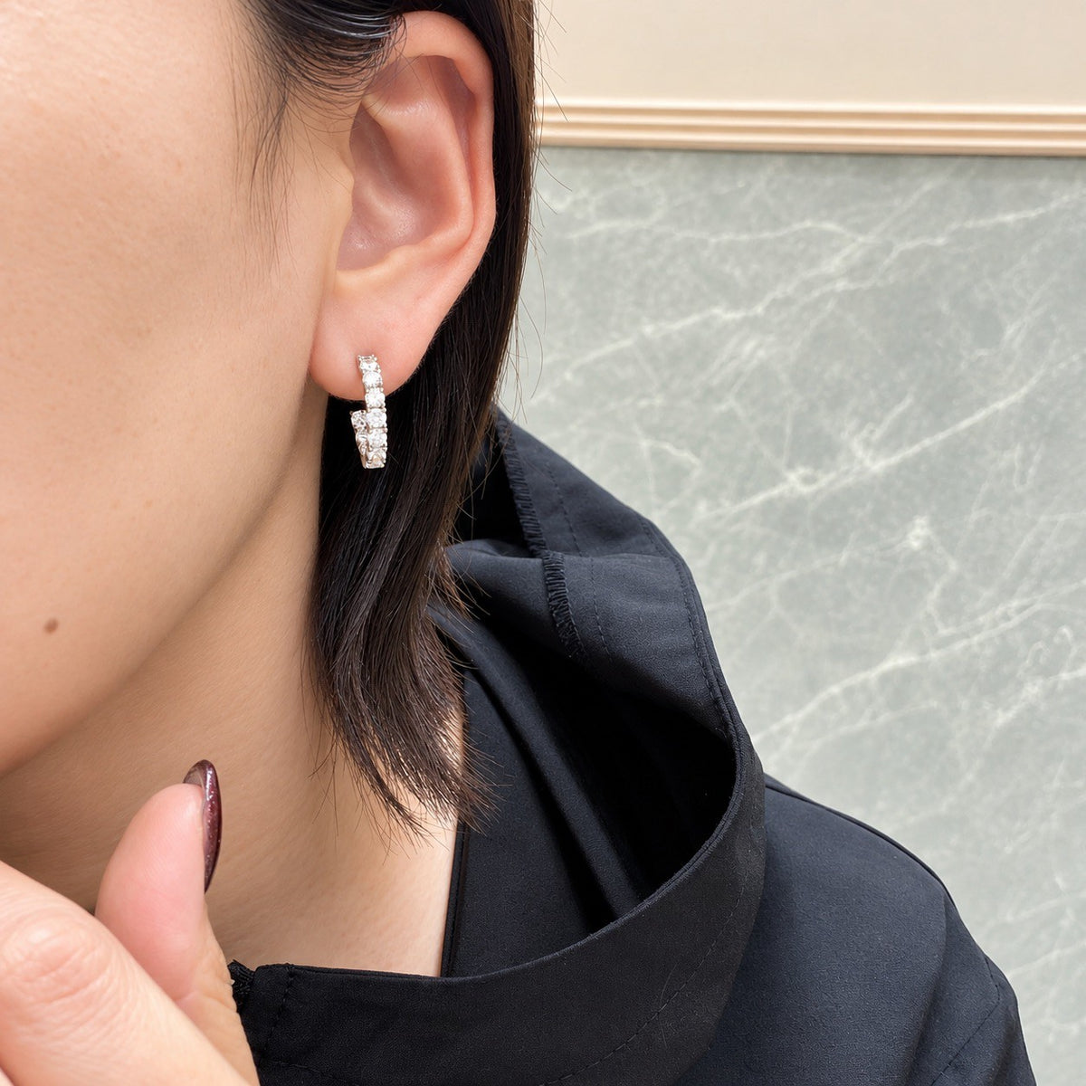 ダイヤモンドエタニティフープピアス〖合計2ct以上/0.1ct×12石 幅約3mm 外径約17mm〗ラボグロウンダイヤモンド|PT900/PT950 / K18イエローゴールドピンクゴールド|Fカラー VS1アップ EX|鑑定書なし|受注制作