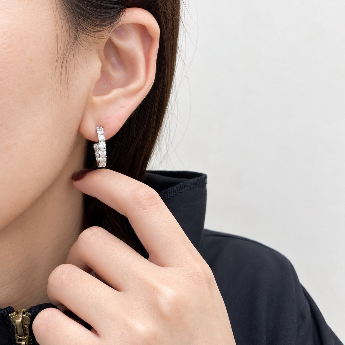 ダイヤモンドエタニティフープピアス〖合計2ct以上/0.1ct×12石 幅約3mm 外径約17mm〗ラボグロウンダイヤモンド|PT900/PT950 / K18イエローゴールドピンクゴールド|Fカラー VS1アップ EX|鑑定書なし|受注制作