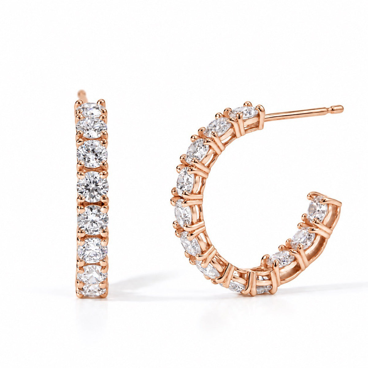 ダイヤモンドエタニティフープピアス〖合計2ct以上/0.1ct×12石 幅約3mm 外径約17mm〗ラボグロウンダイヤモンド|PT900/PT950 / K18イエローゴールドピンクゴールド|Fカラー VS1アップ EX|鑑定書なし|受注制作