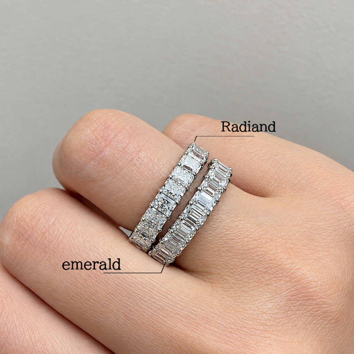ラディアントカット フルエタニティリング〖約3.3ct 約0.15ct×24石 縦幅3.7mm リング幅4.5mm〗ラボグロウンダイヤモンド|プラチナPT900/PT950 / K18イエローゴールド|Fカラー VS1アップ|受注制作/約40〜60日でお届け