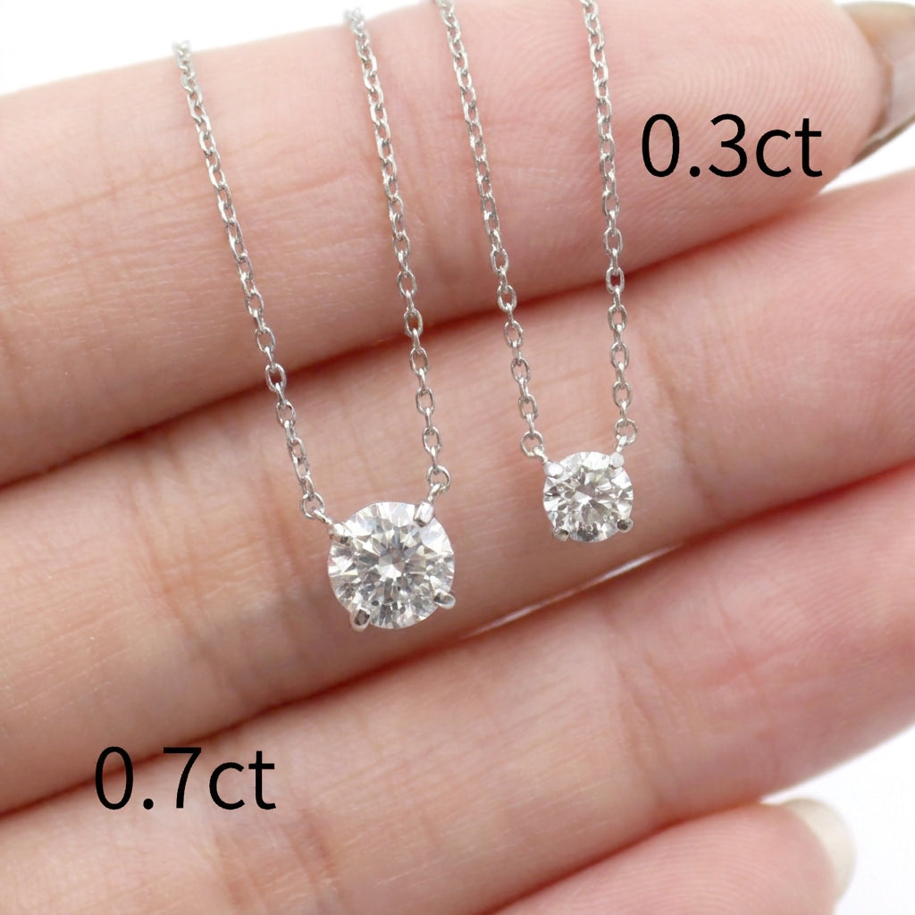 〖0.7ct / Dカラー VVS/エクセレントカット〗ラボグロウンダイヤモンド ペンダント両吊りタイプ|プラチナ900 / K18イエローゴールド|ラウンドブリリアント|IGI鑑定書付き|定番人気 ご注文後約30日~50日で納品|NAYA-018