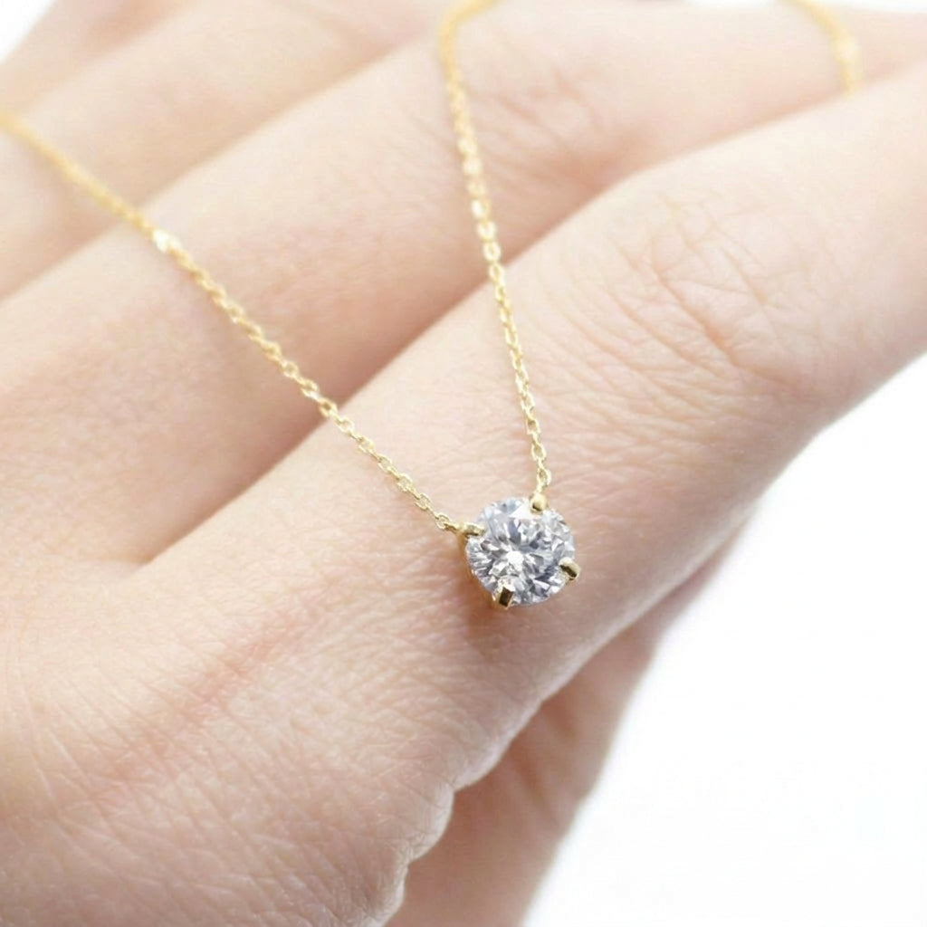 〖0.7ct / Dカラー VVS/エクセレントカット〗ラボグロウンダイヤモンド ペンダント両吊りタイプ|プラチナ900 / K18イエローゴールド|ラウンドブリリアント|IGI鑑定書付き|定番人気 ご注文後約30日~50日で納品|NAYA-018