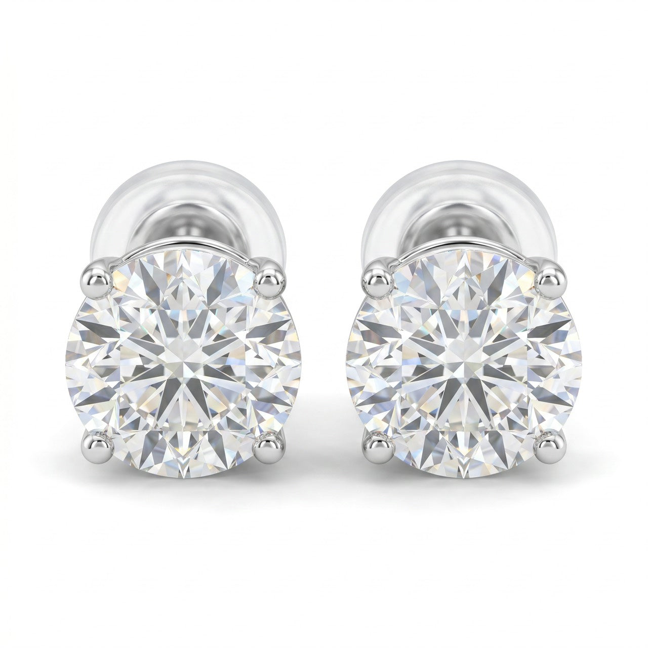 〖2ct×2p / Fカラー VS1 エクセレントカット〗ラボグロウンダイヤモンド ピアス|プラチナ900 / K18イエローゴールド|ラウンドブリリアント|IGI鑑定書付き|受注制作/約30日でお届け